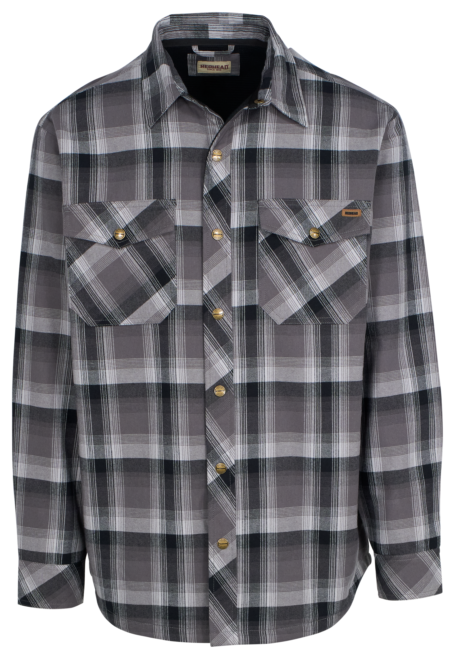Image of RedHead Pro Series Thermal-Lined Flannel Long-Sleeve Shirt for Men - Granite Plaid - L