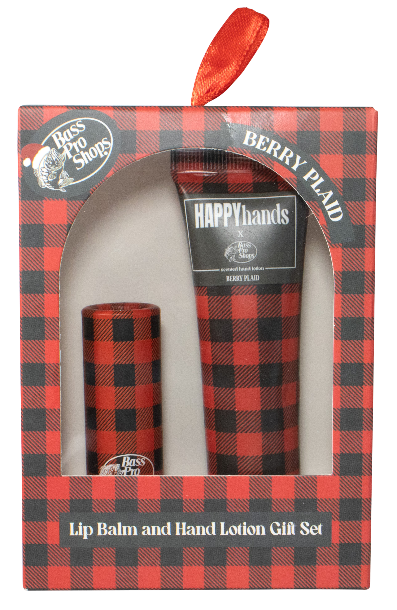 Image of Bass Pro Shops Berry Plaid Lip Balm and Hand Lotion Gift Set