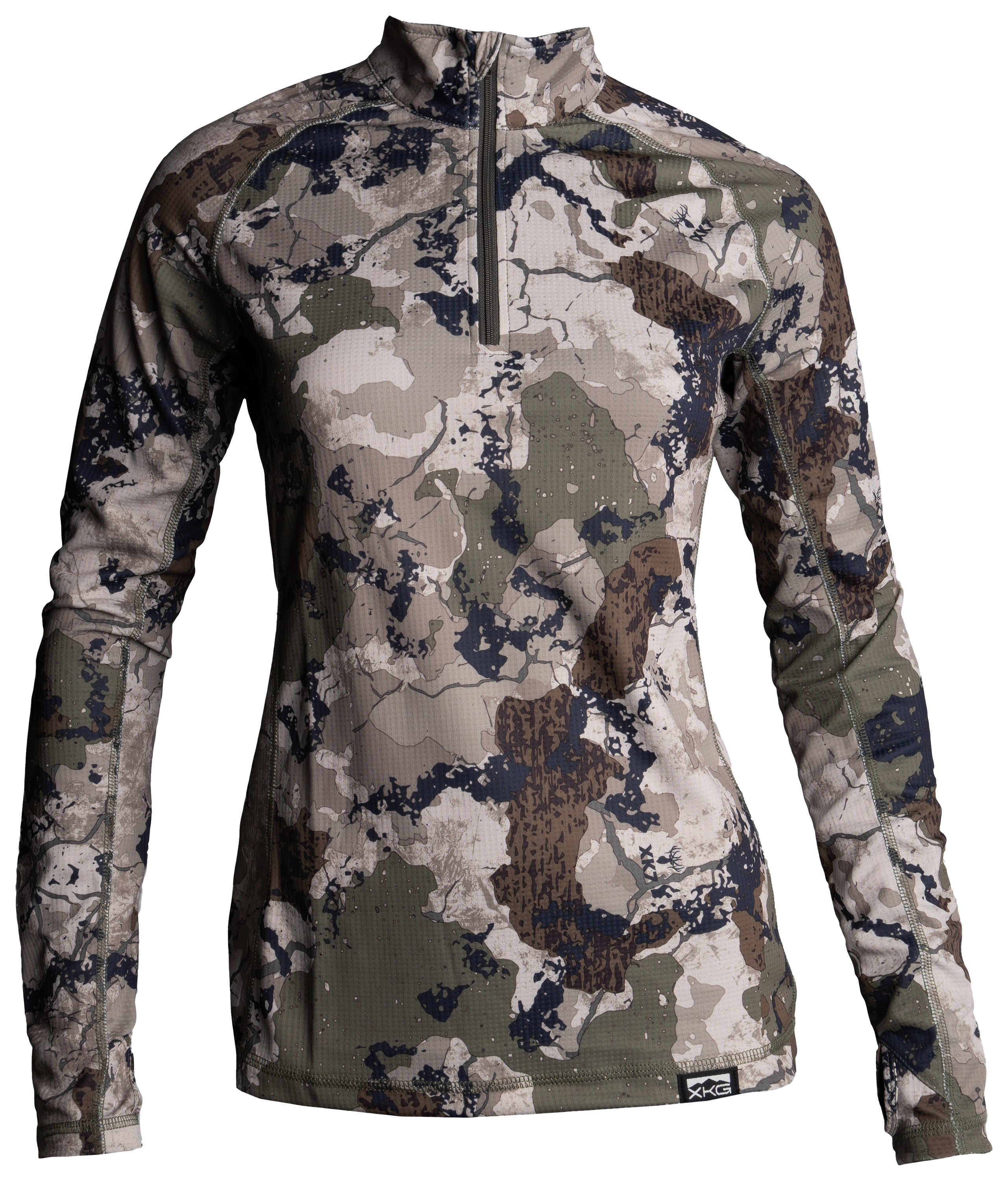 Image of Kings Camo XKG Elevation Quarter-Zip Long-Sleeve T-Shirt for Ladies - Kings Camo XK7