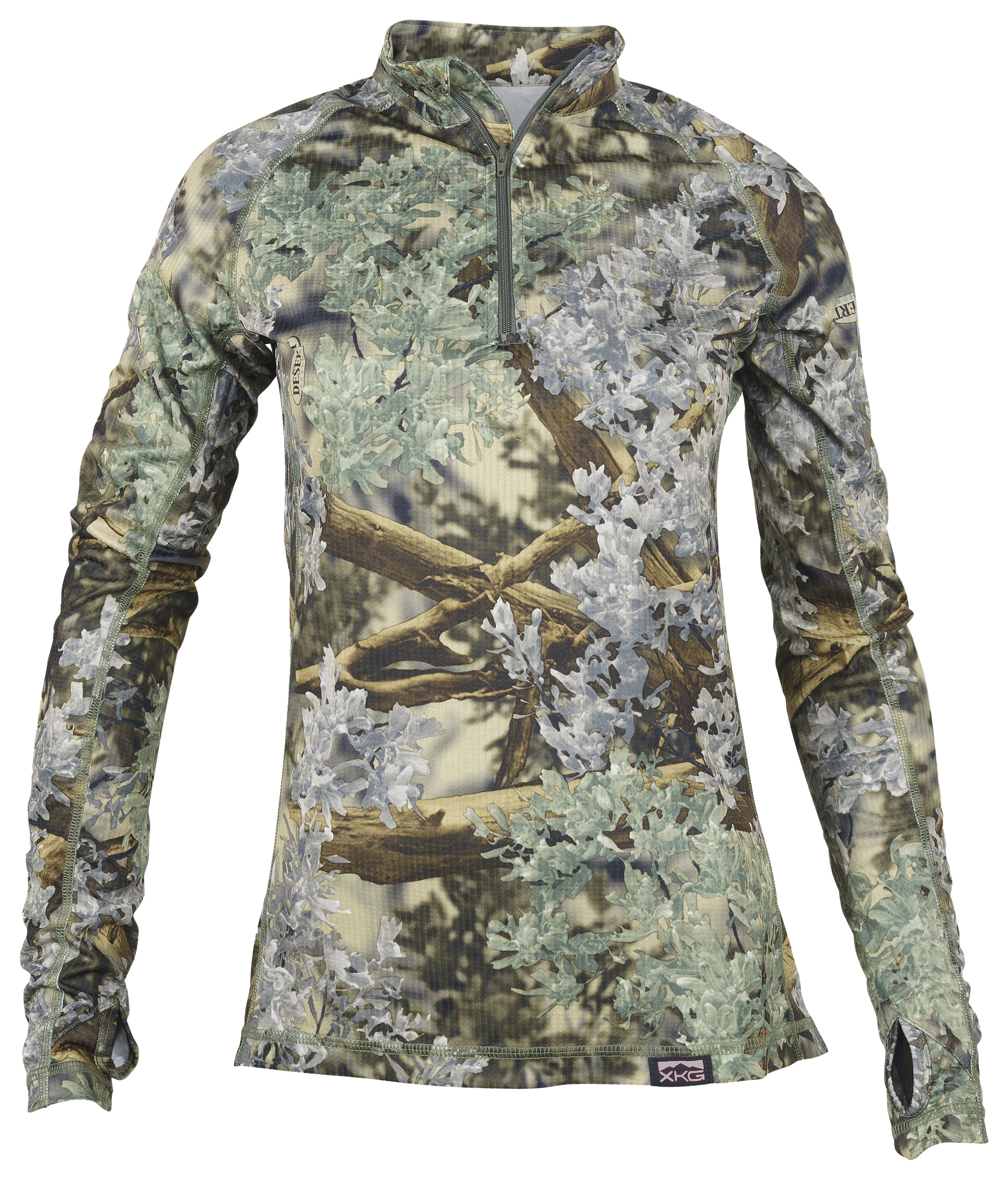 Image of Kings Camo XKG Elevation Quarter-Zip Long-Sleeve T-Shirt for Ladies - Kings Camo Desert Shadow