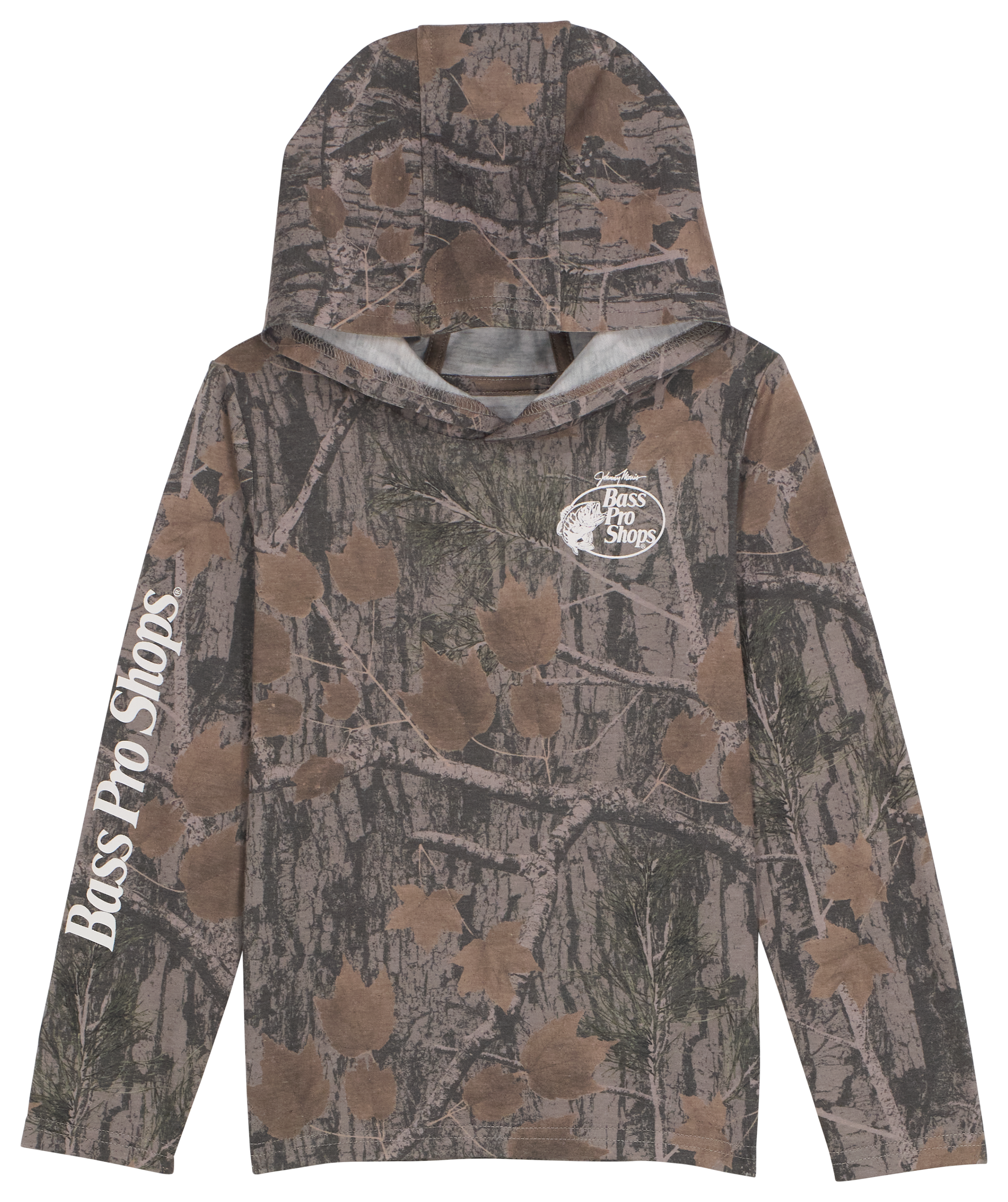 Image of Bass Pro Shops Camo Long-Sleeve Hooded T-Shirt for Toddlers - Faded Camo Dark - 3T