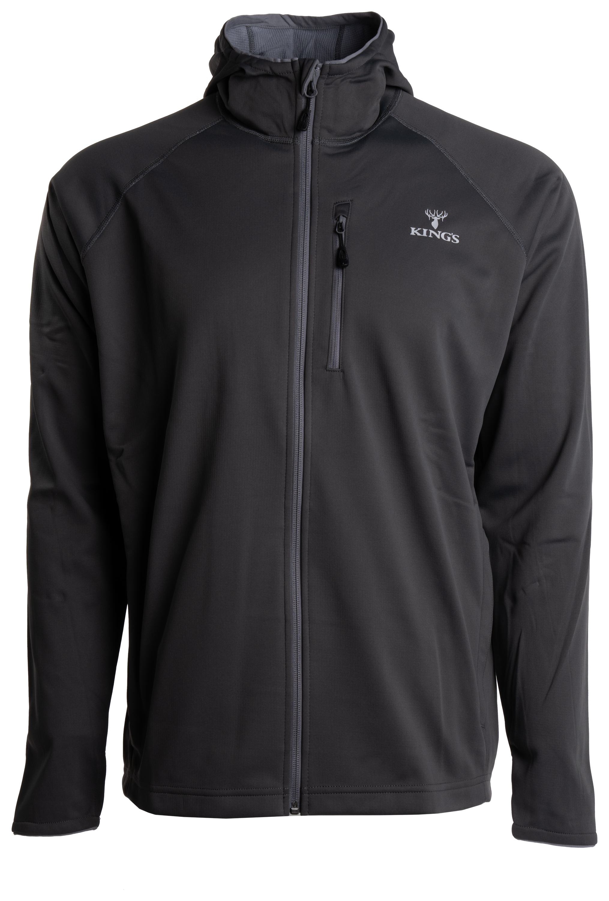 Image of Kings Camo Hunter Full-Zip Hoodie for Men - Black - XL