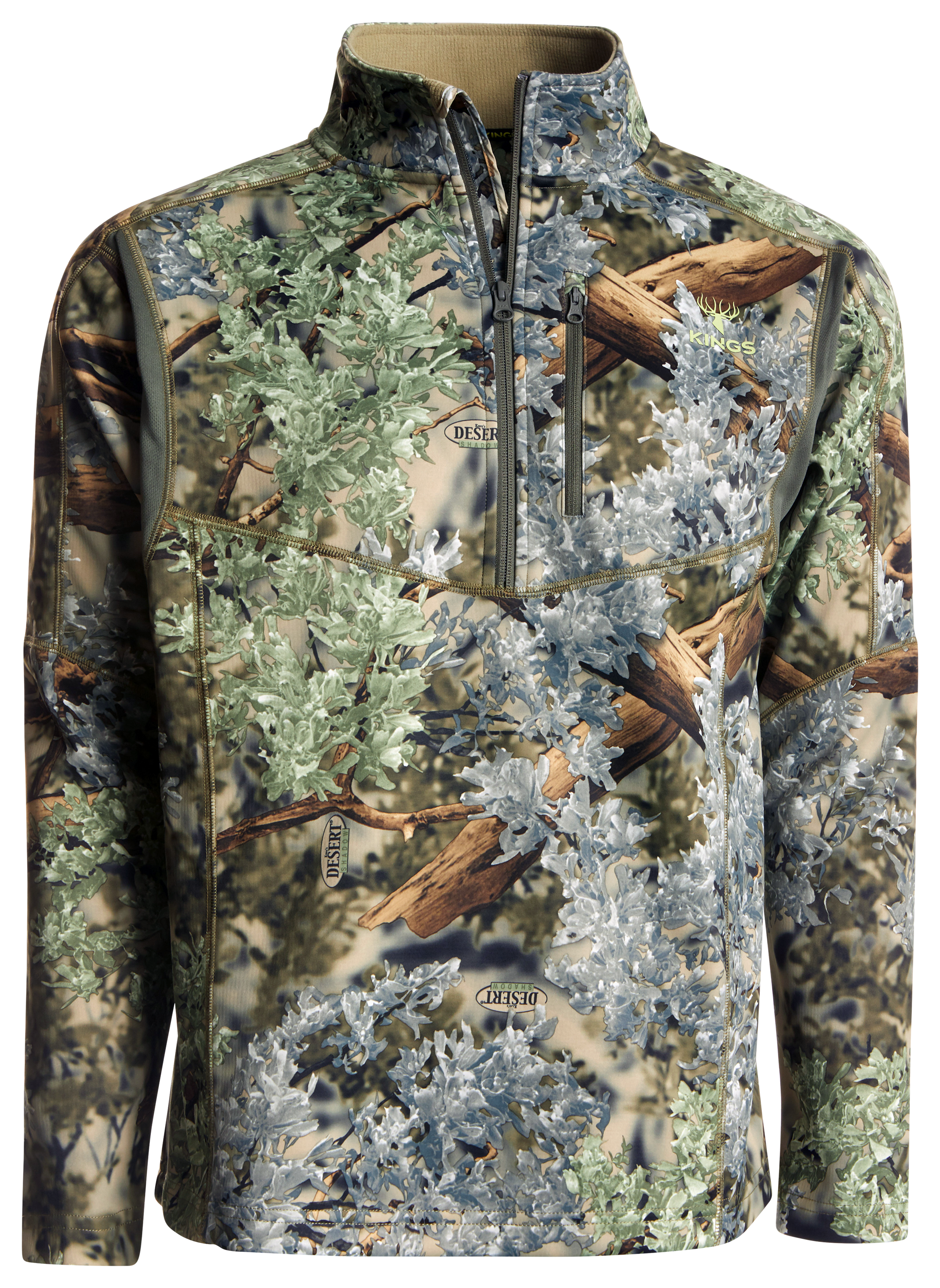 Image of Kings Camo Hunter Quarter-Zip Pullover for Men - Kings Camo Desert Shadow