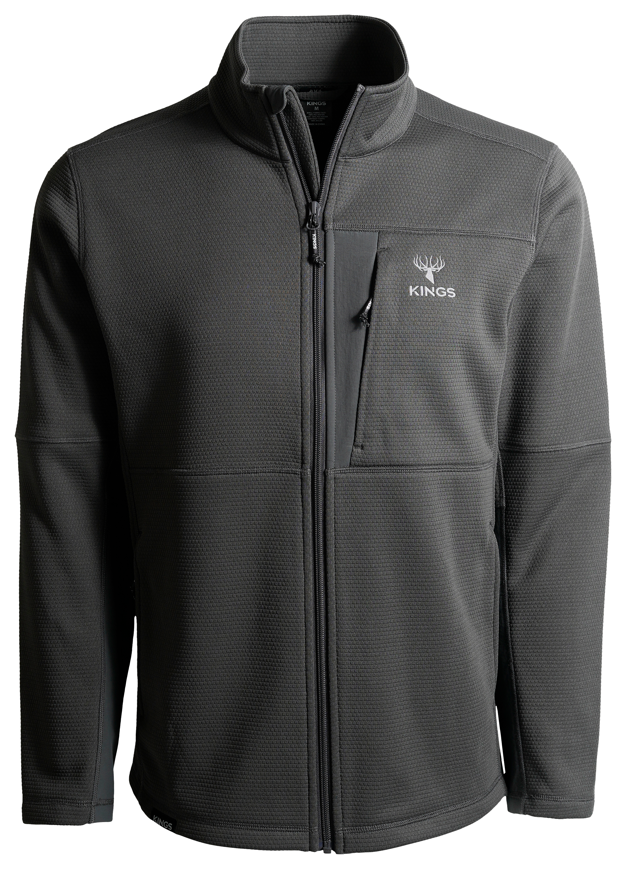 Image of Kings Camo Hunter Highland Full-Zip Pullover for Men - Charcoal
