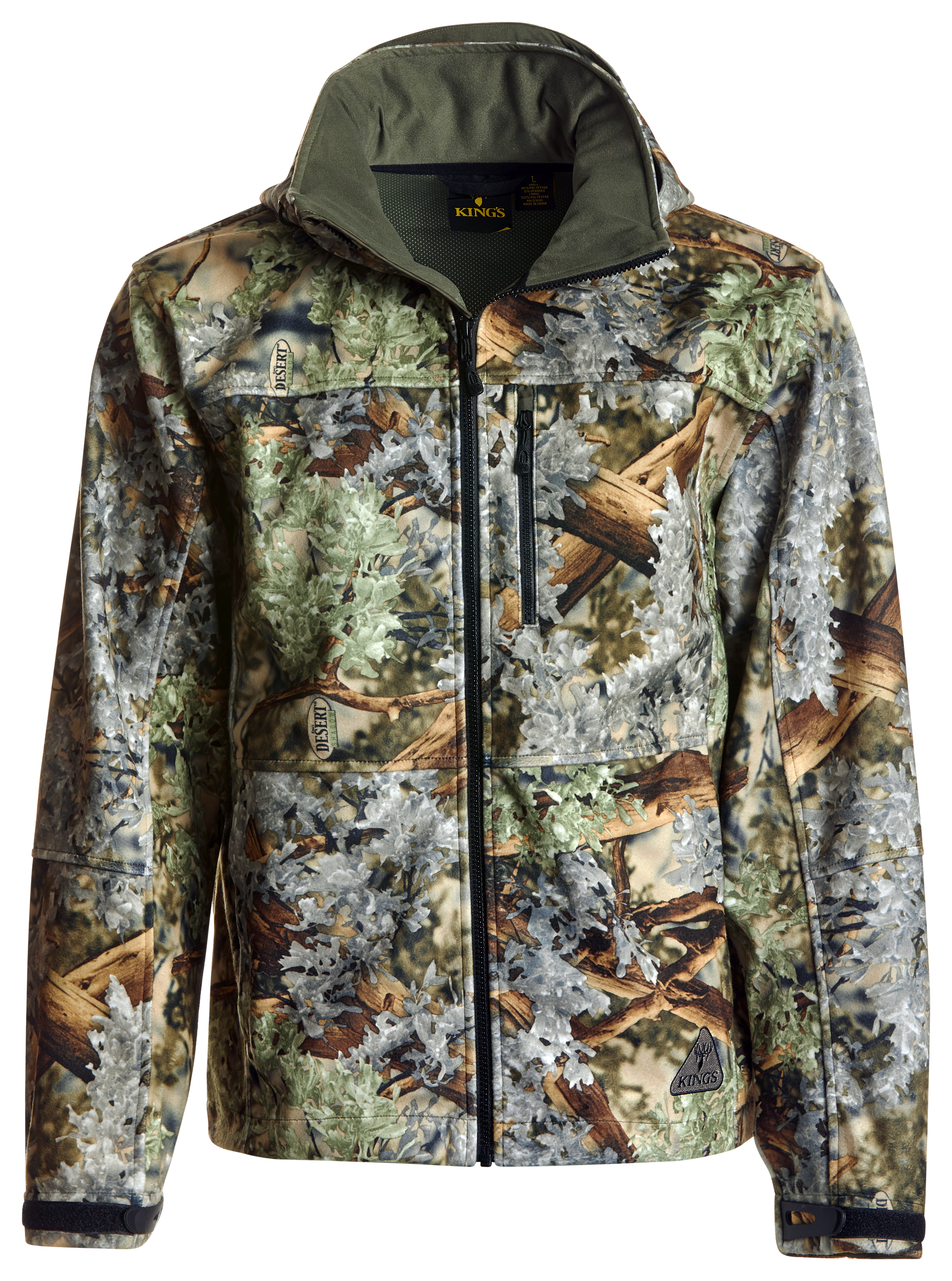 Image of Kings Camo Hunter Series Wind-Defender Fleece Jacket for Men - Kings Camo Desert Shadow - 4XL