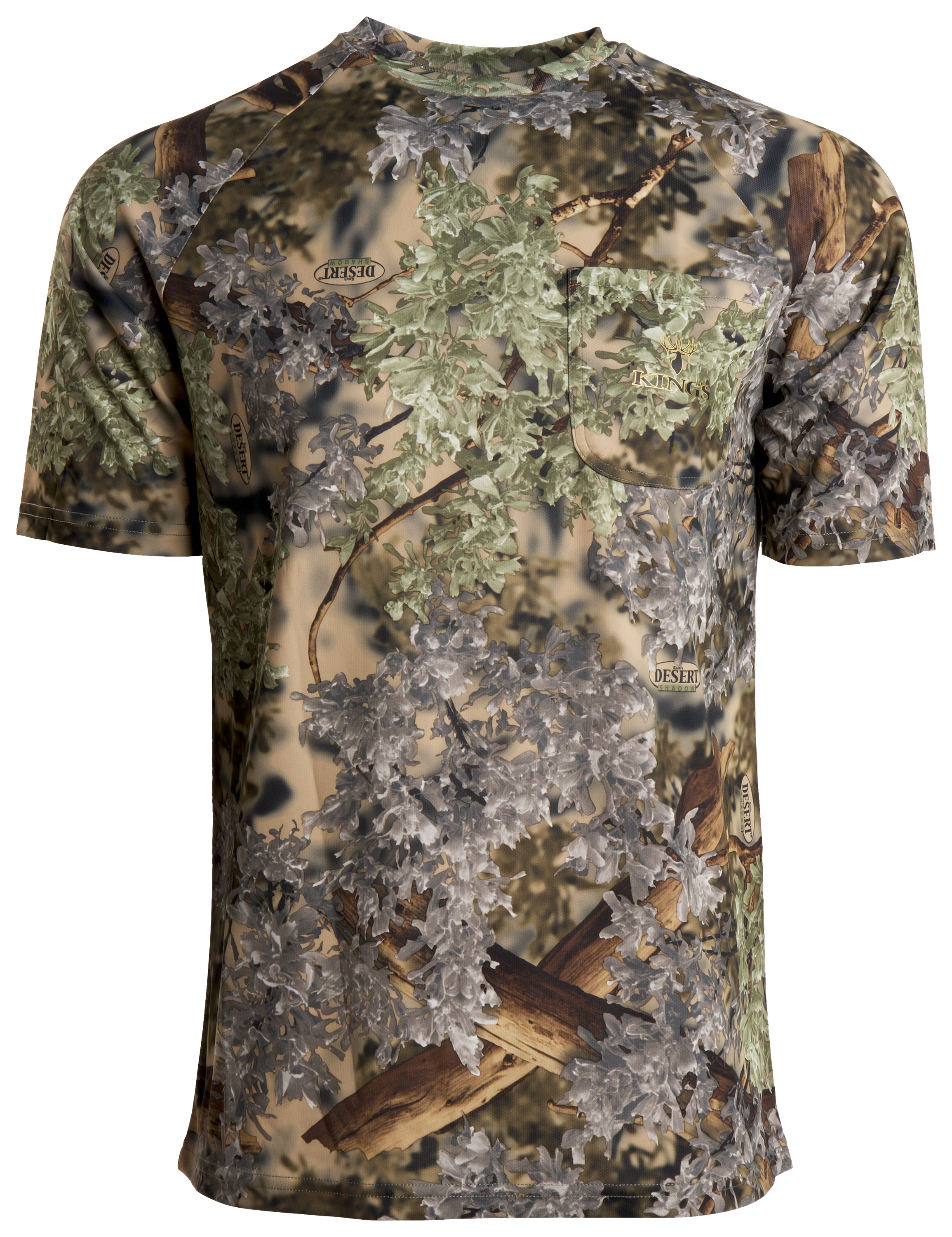 Image of Kings Camo Hunter Short-Sleeve Pocket T-Shirt for Men - Kings Camo Desert Shadow
