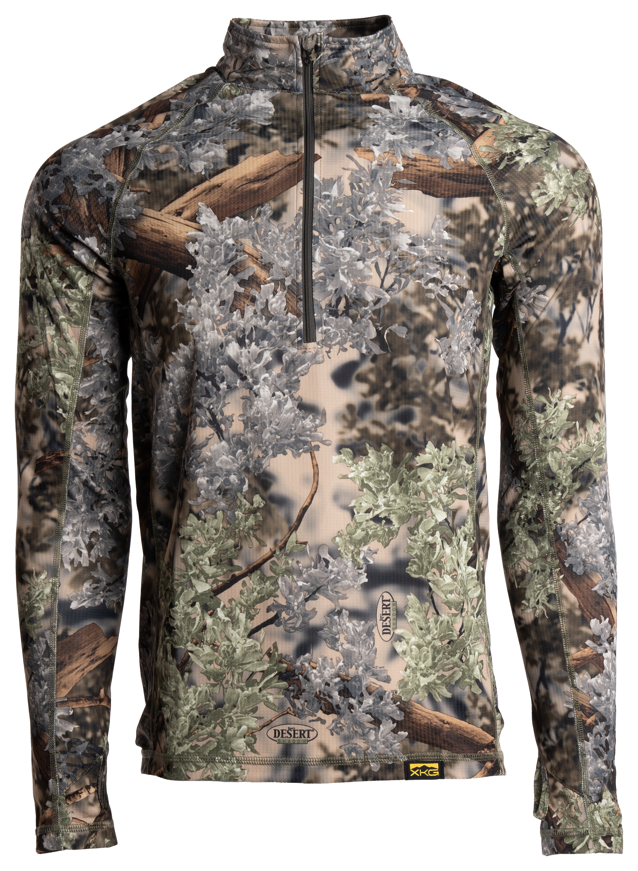 Image of Kings Camo XKG Elevation Quarter-Zip Long-Sleeve T-Shirt for Men - Kings Camo Desert Shadow
