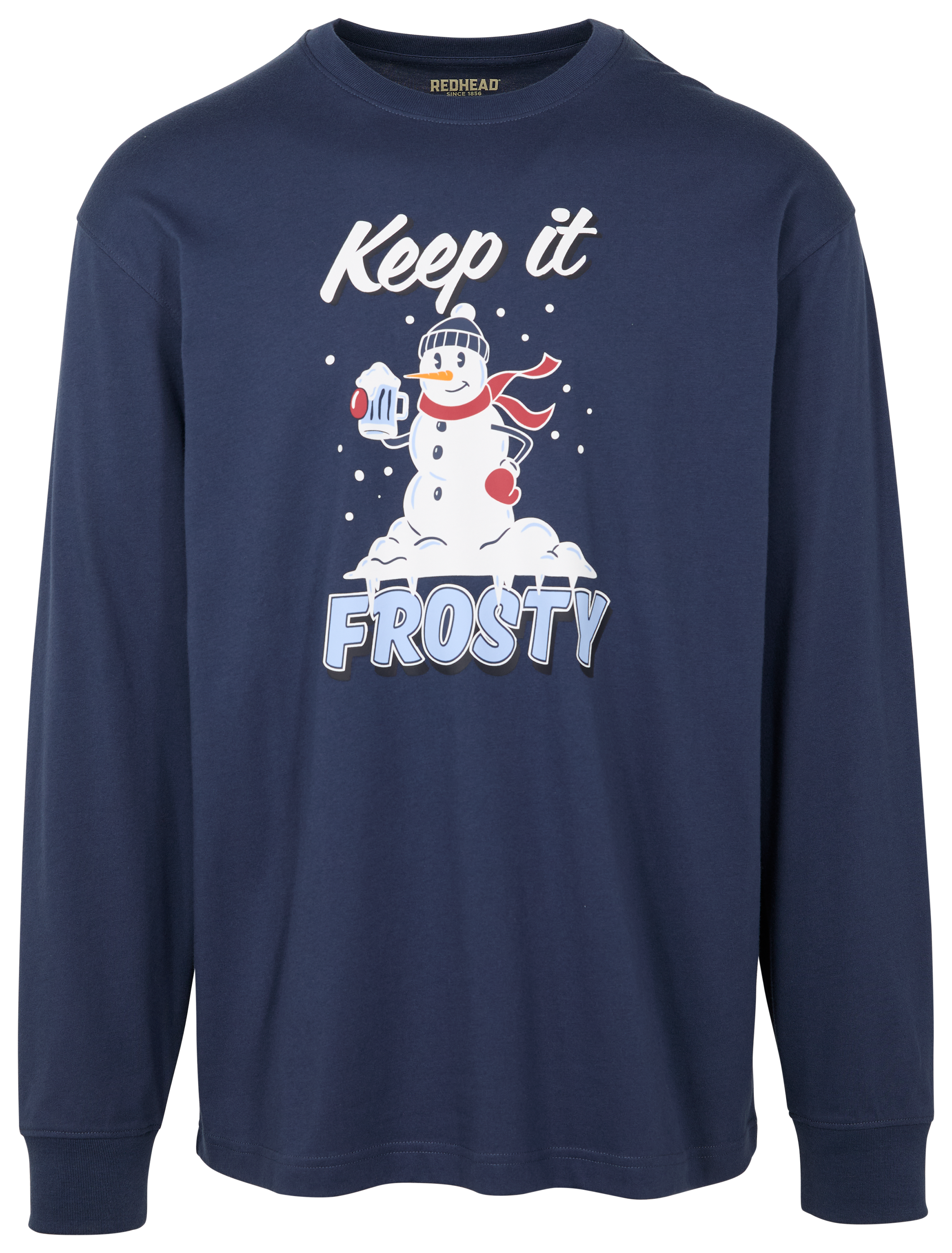 Image of RedHead Keep It Frosty Holiday Graphic Long-Sleeve T-Shirt for Men - Mood Indigo