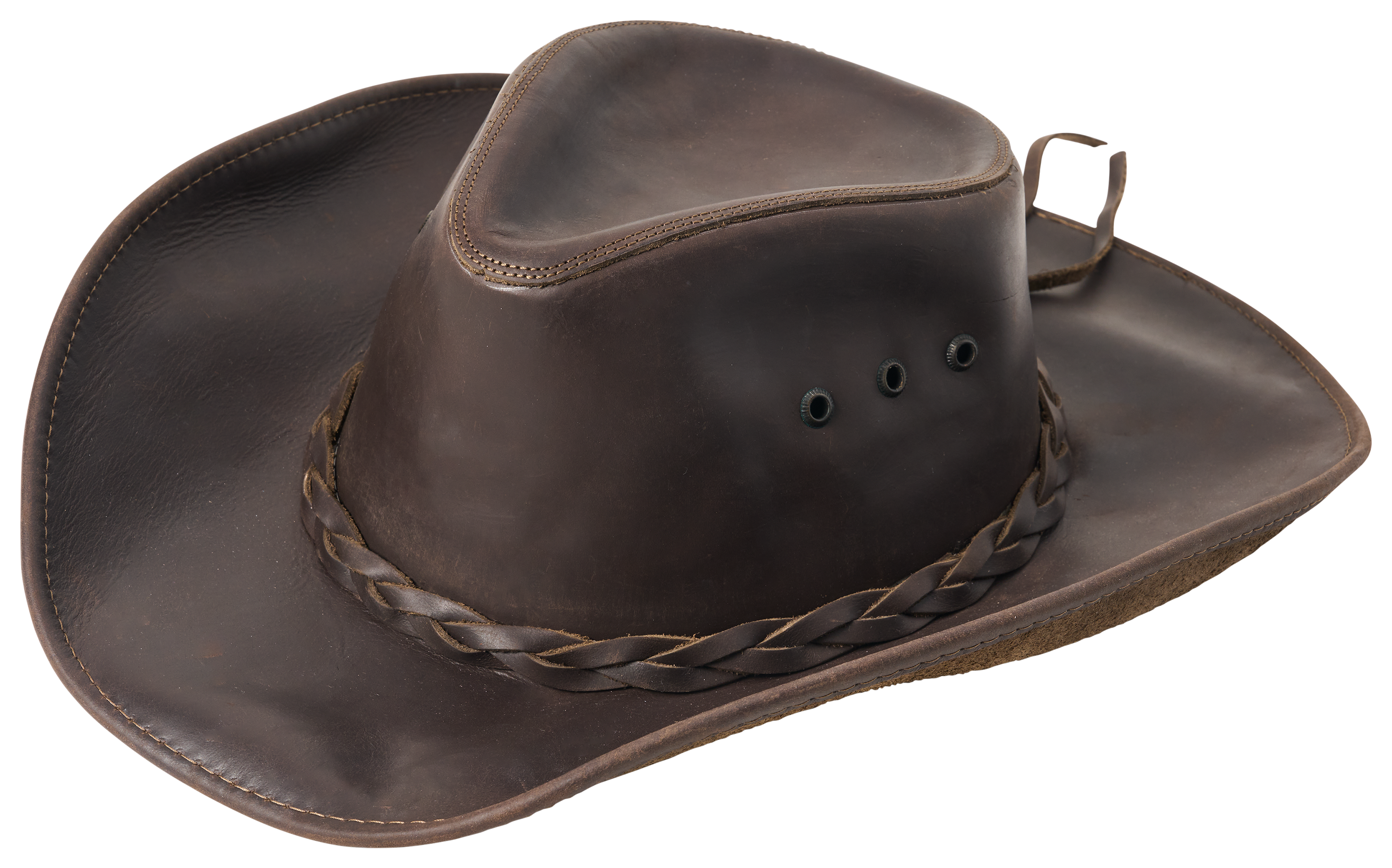 Image of American Hat Makers Shapable Leather Western Hat for Men - Brown