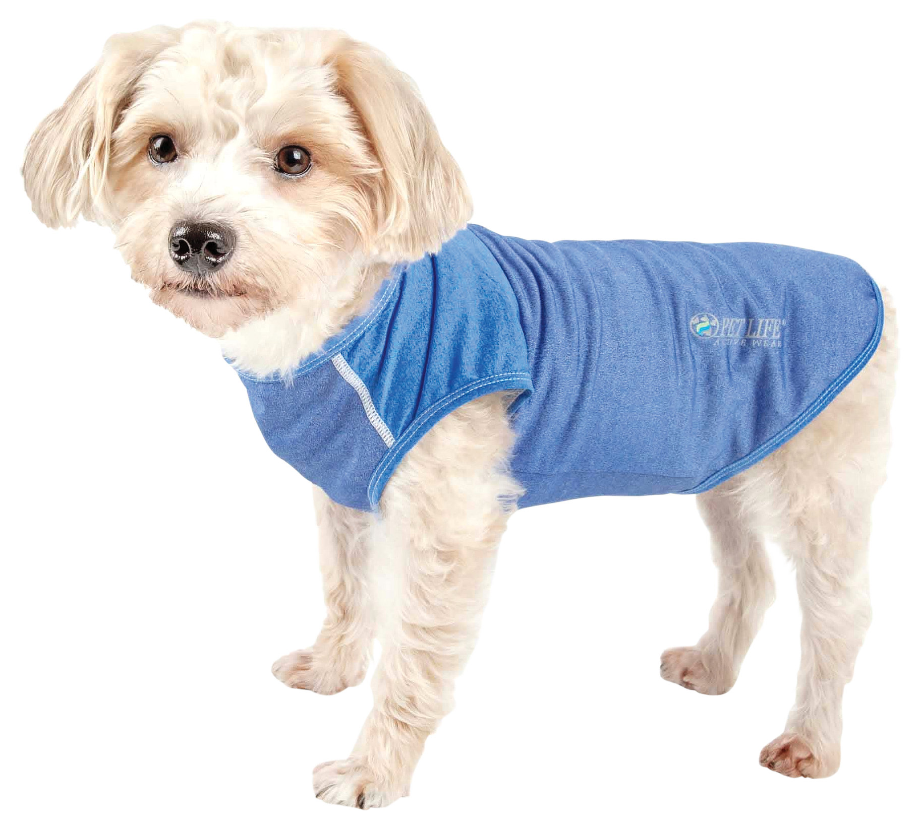 Image of Pet Life Active Aero-Pawlse Quick-Dry Stretch Tank Top for Dogs - Seafoam Blue - Medium