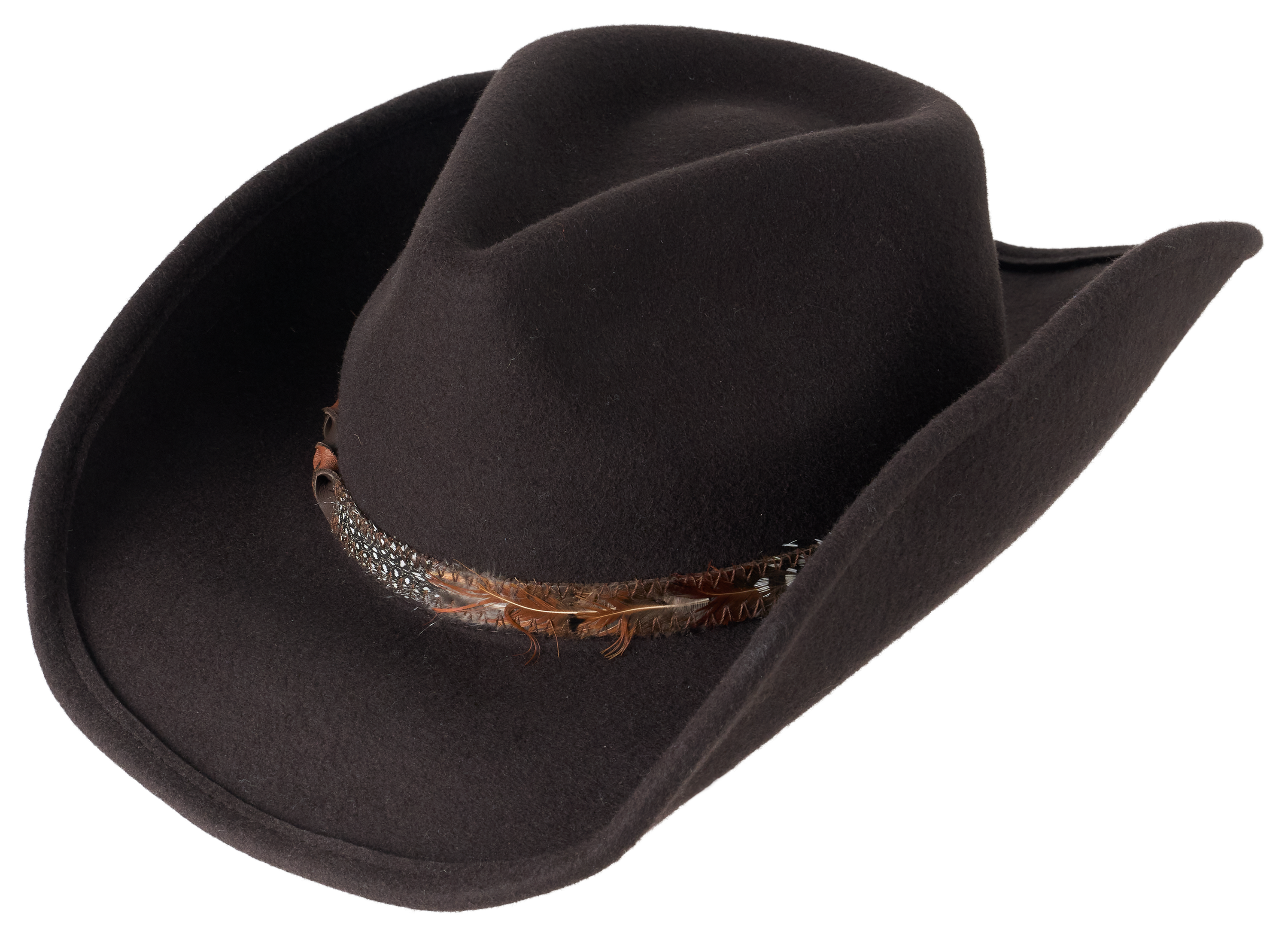 NATURAL REFLECTIONS Wool Felt Safari Hat with Feather Band for Ladies
