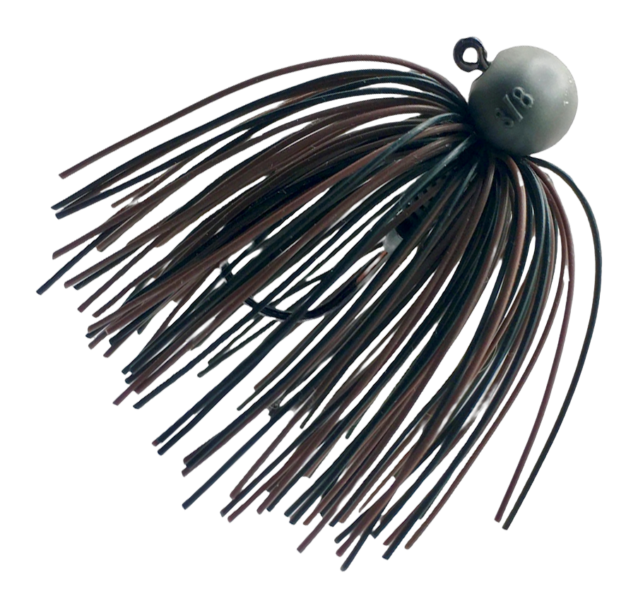 Image of Beast Coast Tungsten Compound Open-Water Sniper Jig - Black Brown Rubber - 1/4 oz.