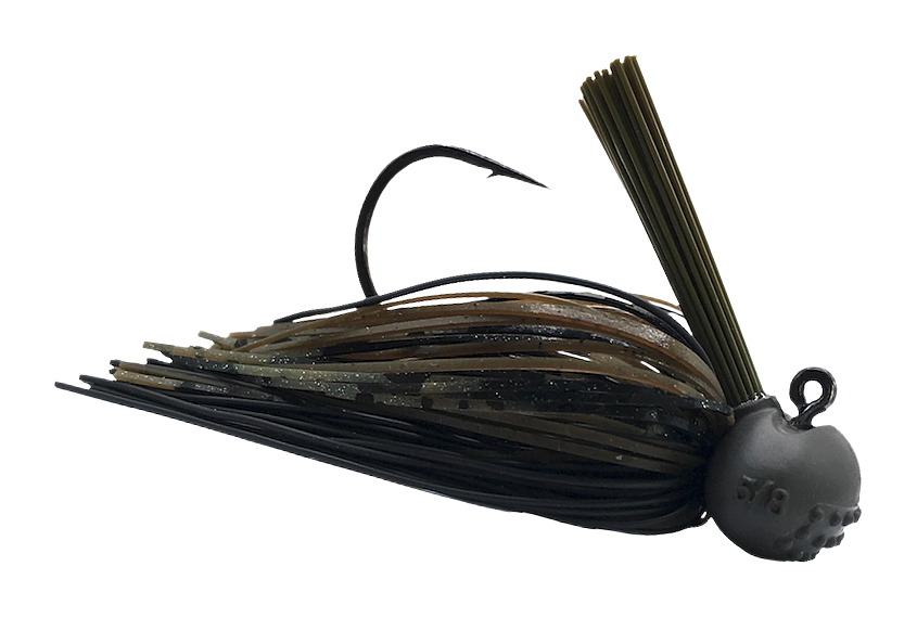Image of Beast Coast Tungsten Compound Baby 'Dozer Football Jig - Stealth Green Pumpkin Black - 5/8 oz.