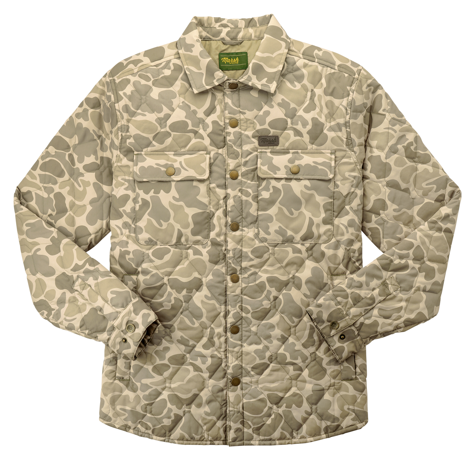 Image of Marsh Wear Saluda Puff Shacket - Khaki Mallard Camo