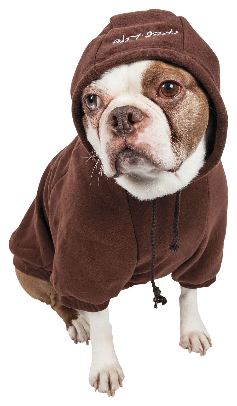 Image of Pet Life American Classic Hooded Sweater for Dogs - Brown - Large