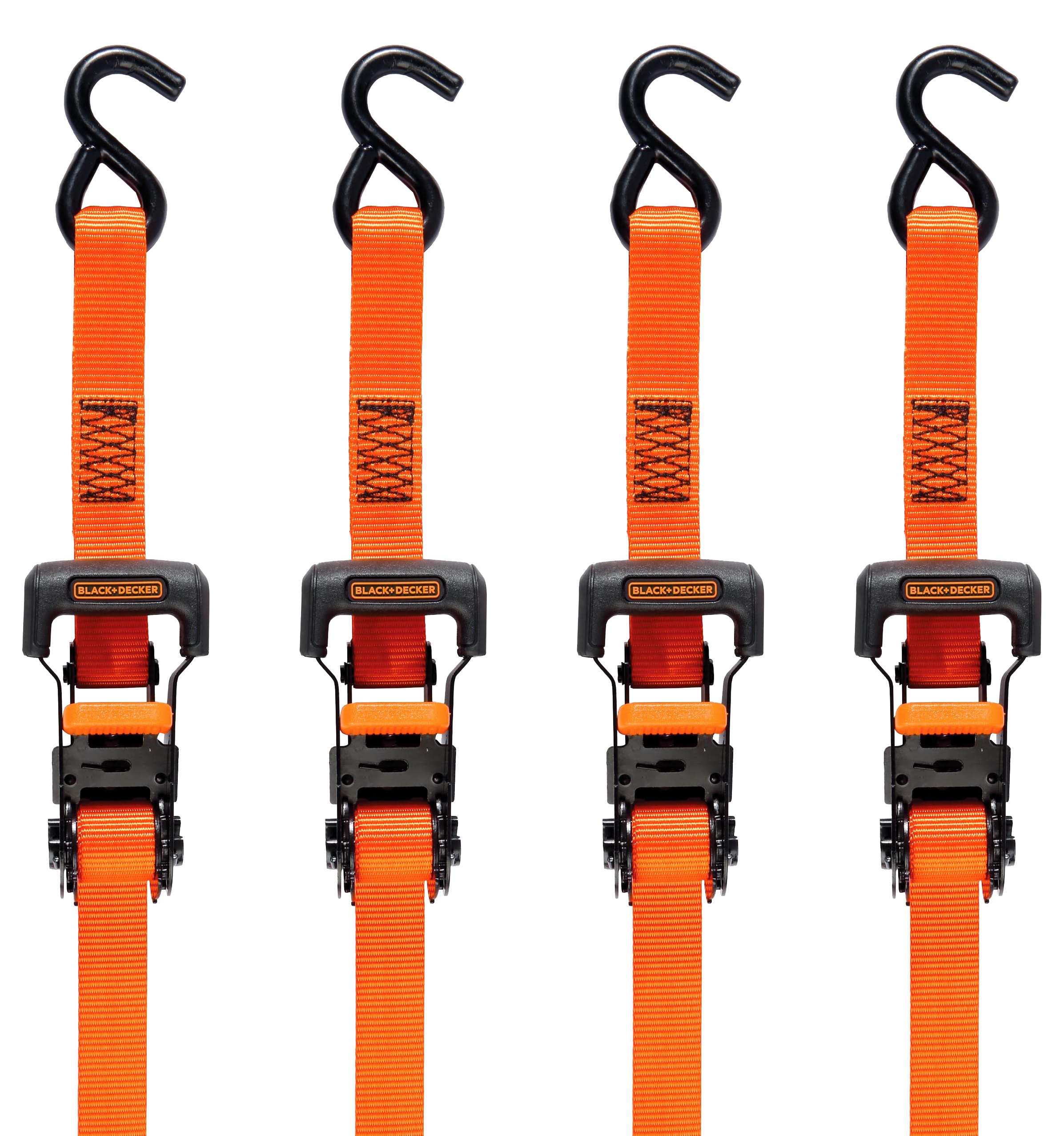 Image of Black+Decker 10' Medium-Duty Ratchet Tie-Down Straps - 4-Pack