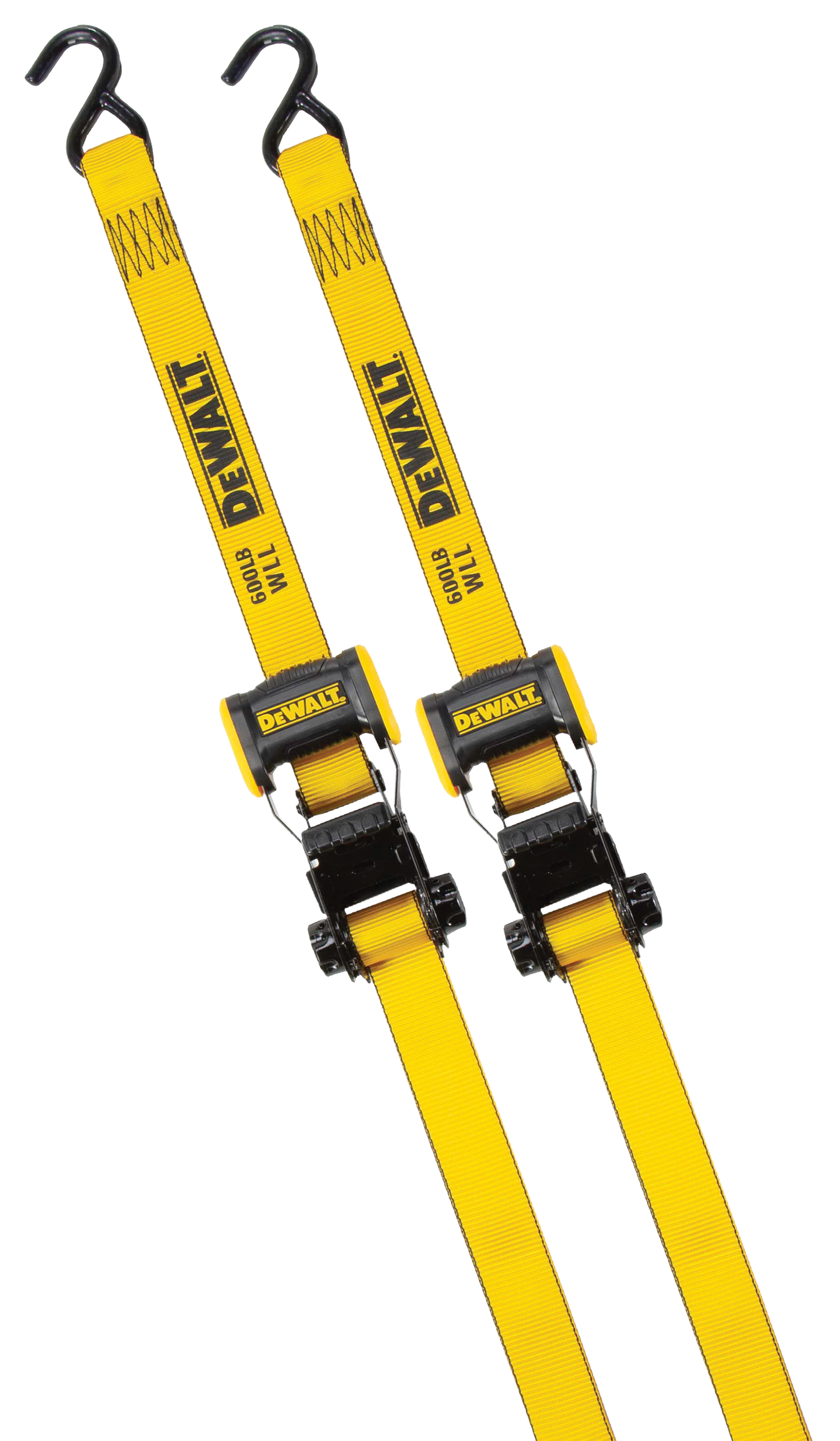 Image of DeWalt 12' Ratchet Tie-Down Straps with 1800-Lb. Break Strength - 2 Pack