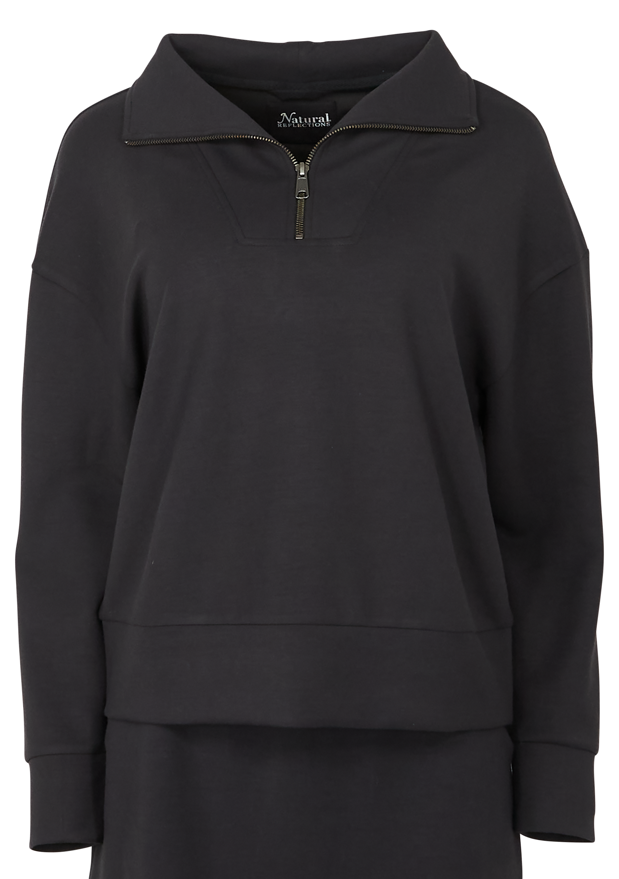 Image of Natural Reflections Soft Haven Scuba Quarter-Zip Sweatshirt - Moonless Night