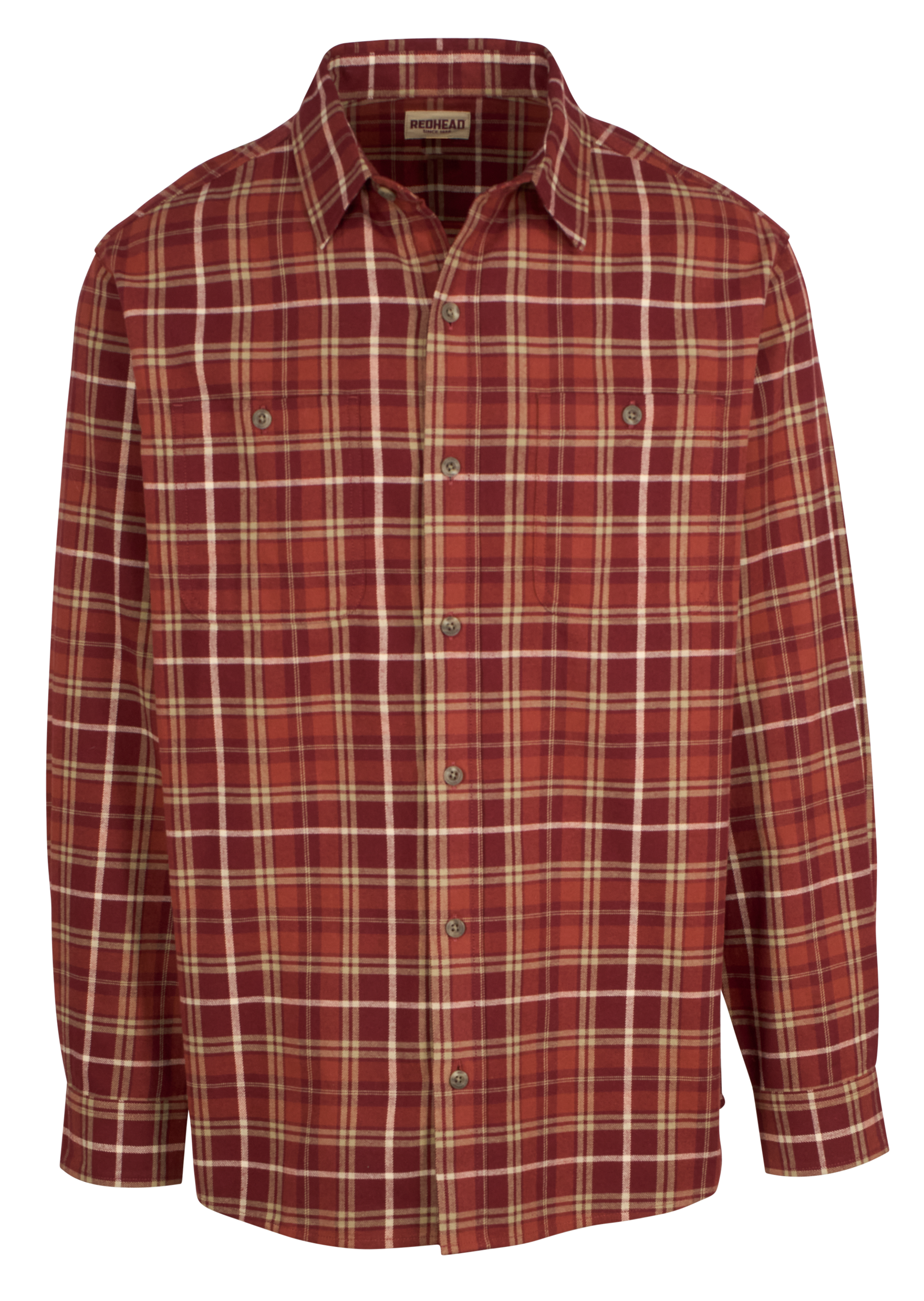 Image of RedHead Ozark Mountain Flannel Long-Sleeve Button-Up Shirt for Men - Port Plaid - 2XLT