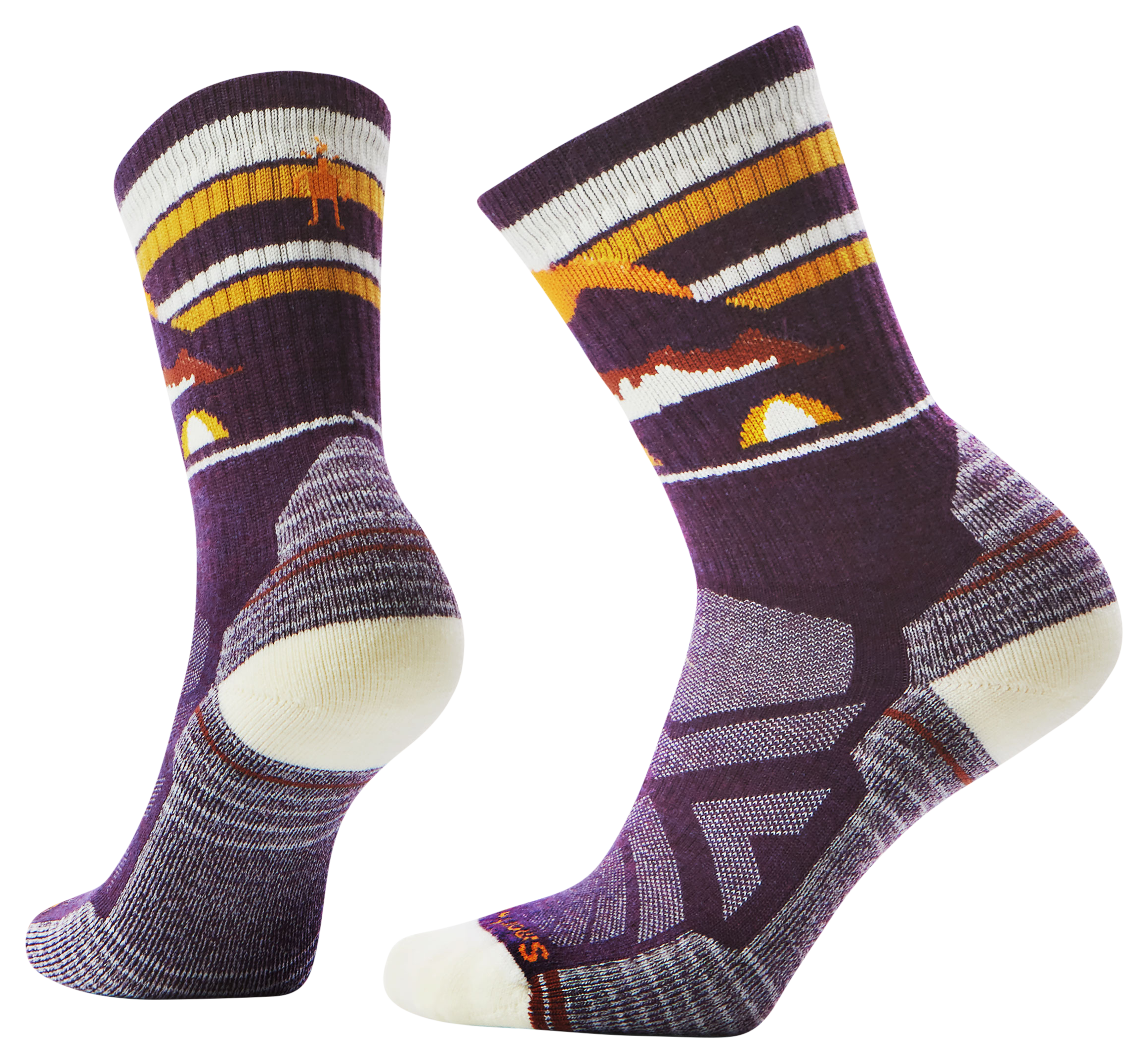 Image of Smartwool Hike Mountain Moon Crew Socks for Ladies - Purple Iris - M