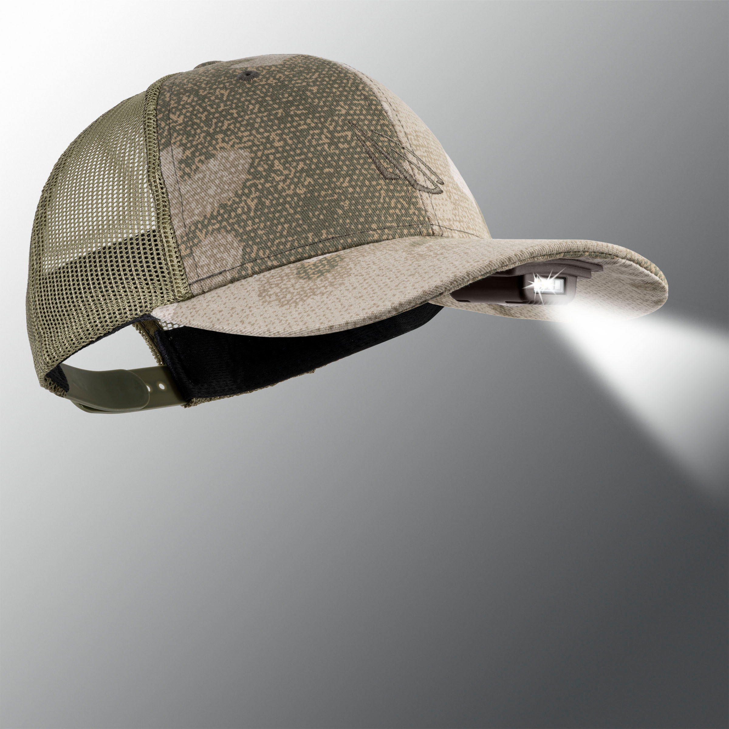 Image of POWERCAP 4.0 Rechargeable LED Headlamp Structured Cap - Cabela's Outfitter Camo