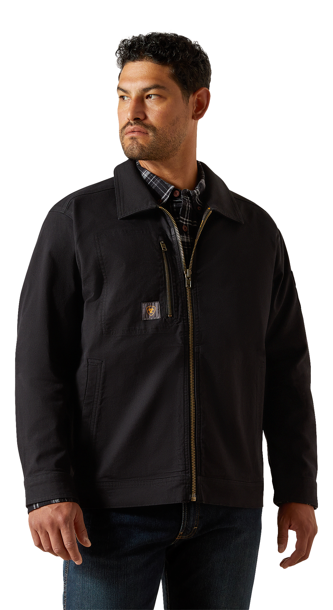 Image of Ariat Rebar Made Tough Shop Jacket for Men - Black - XL