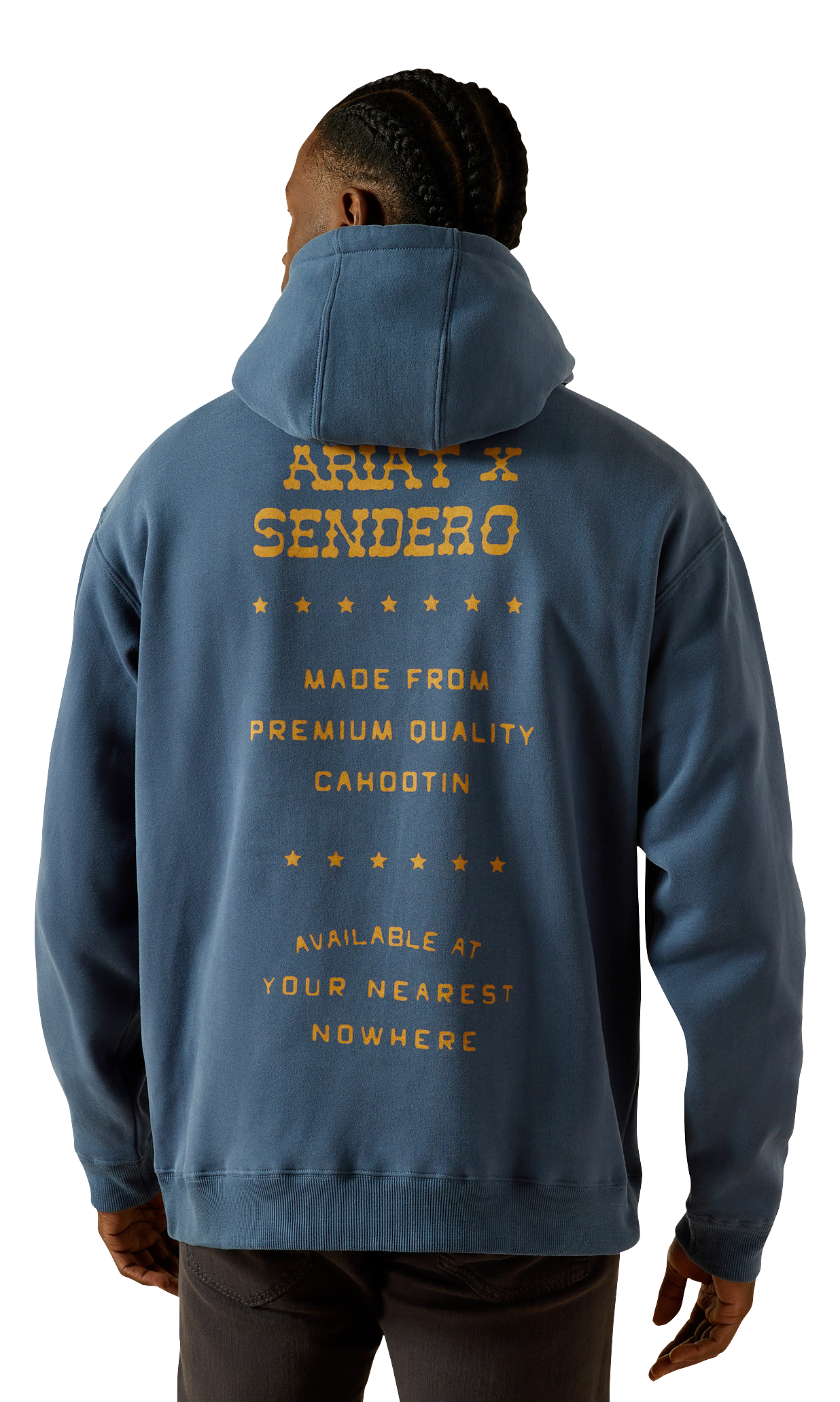 Image of Ariat Sendero Back in the Saddle Long-Sleeve Hoodie for Men - Dark Denim - M