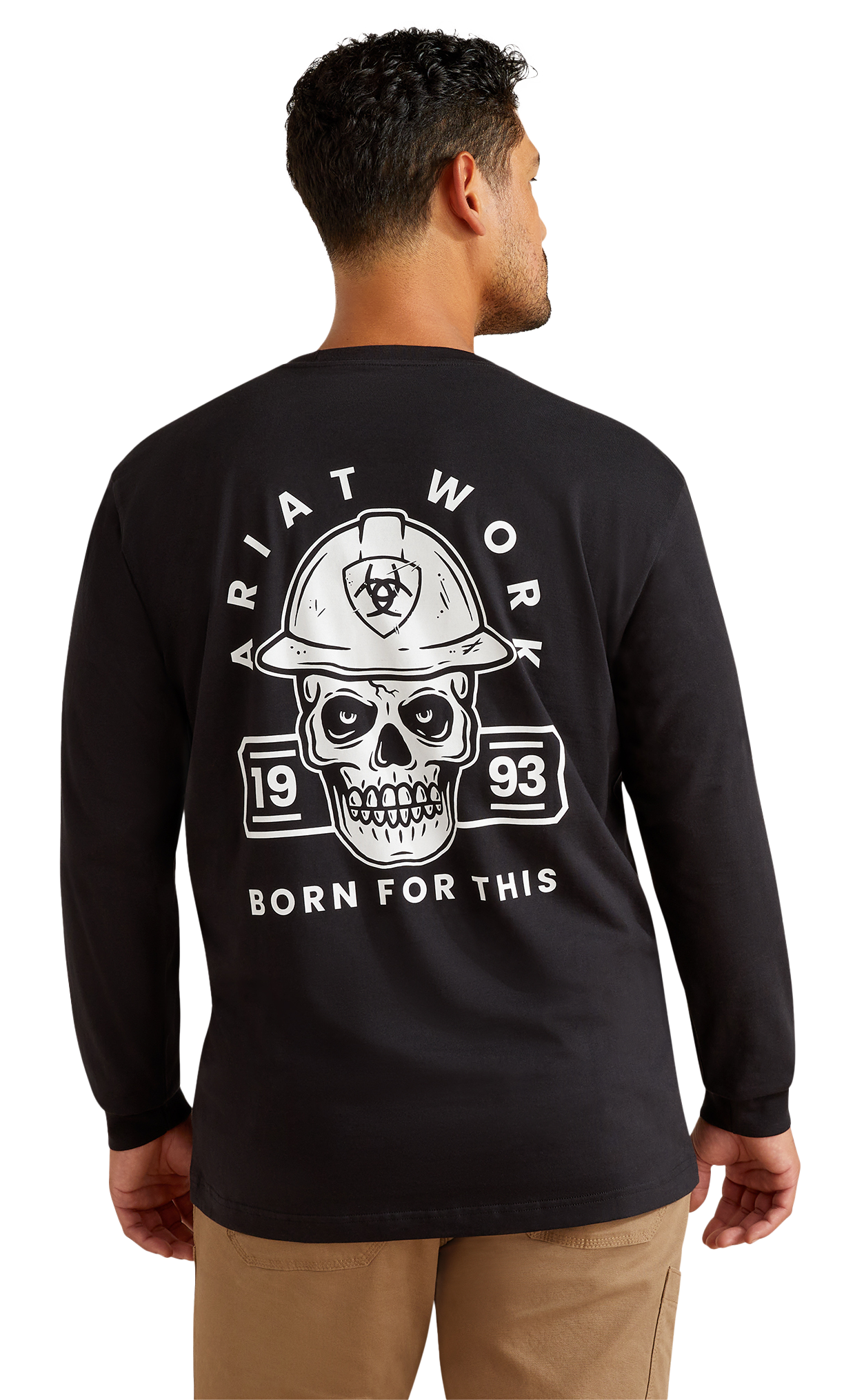 Image of Ariat Rebar Cotton Strong Hardhead Long-Sleeve T-Shirt for Men - Black - 3XL