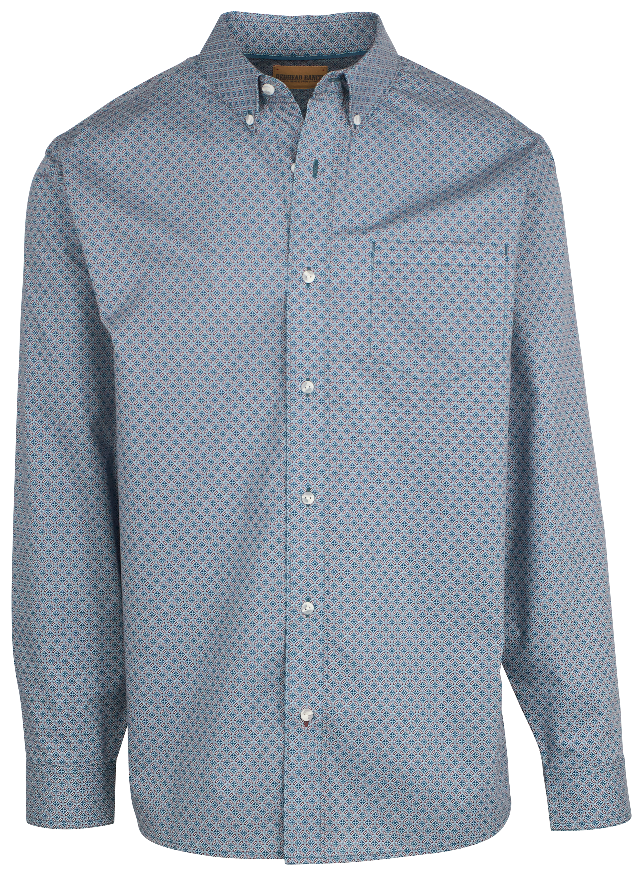 Image of RedHead Ranch Rifle Falls Wrinkle-Free Button-Down Long-Sleeve Shirt - Deep Seas