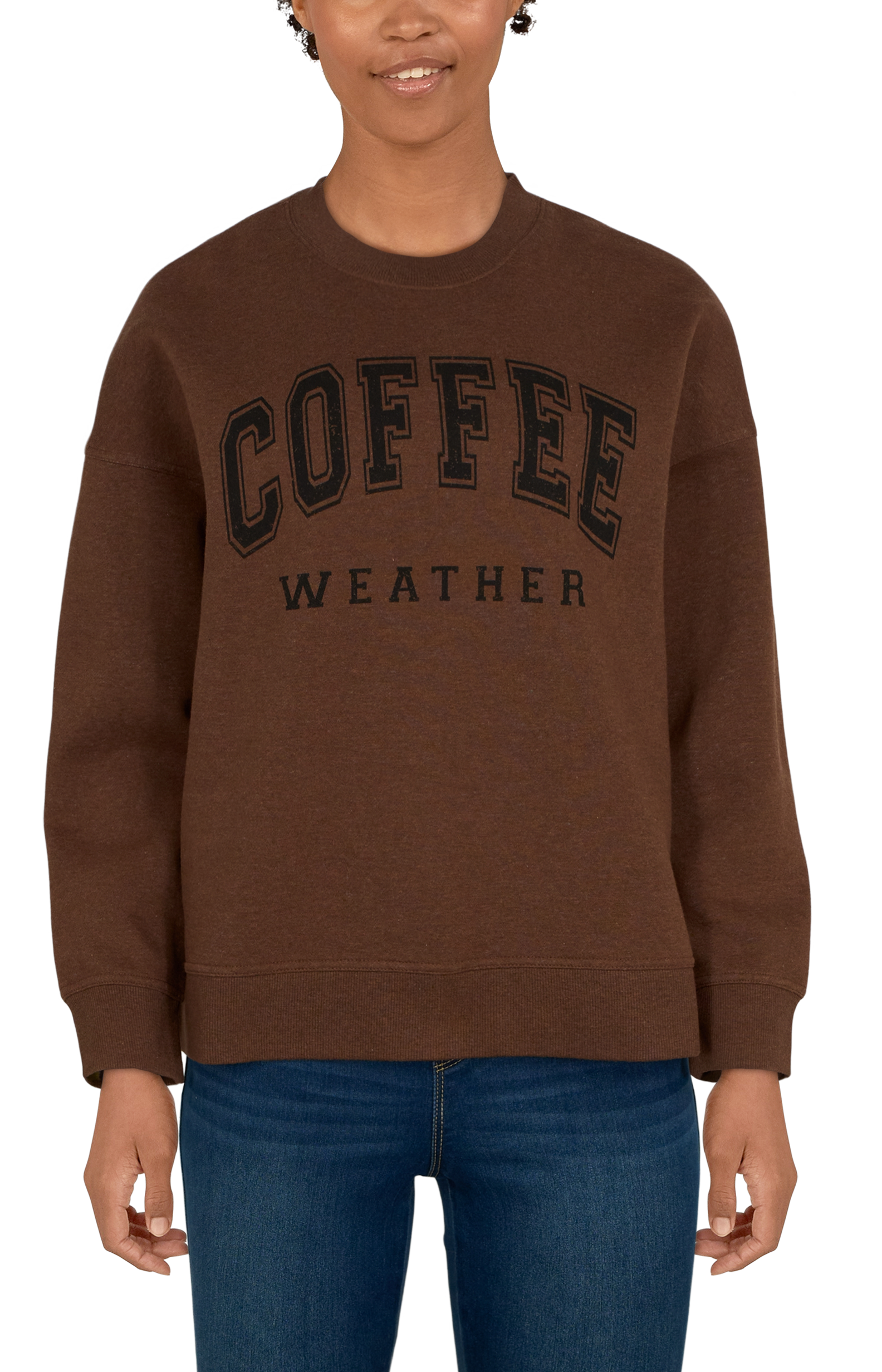 Natural Reflections Coffee Weather Crew-Neck Long-Sleeve Sweatshirt