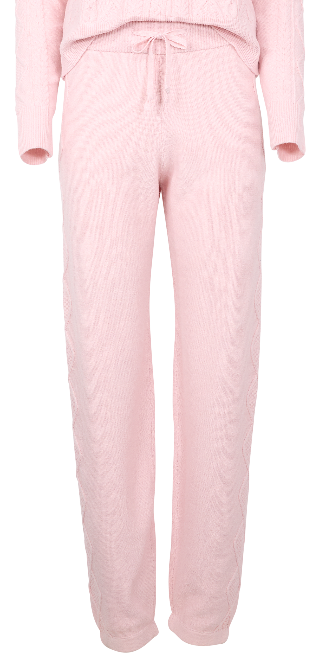 Image of Natural Reflections Cable Sweater Joggers for Ladies - Primrose Pink