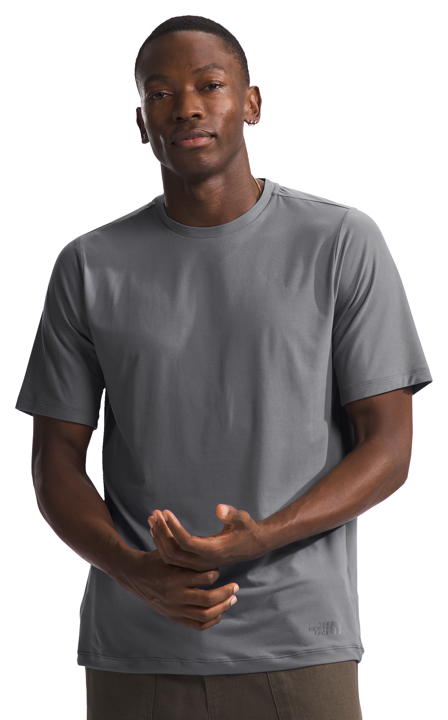 Image of The North Face Dune Sky Crew-Neck Short-Sleeve T-Shirt for Men - Smoked Pearl - S