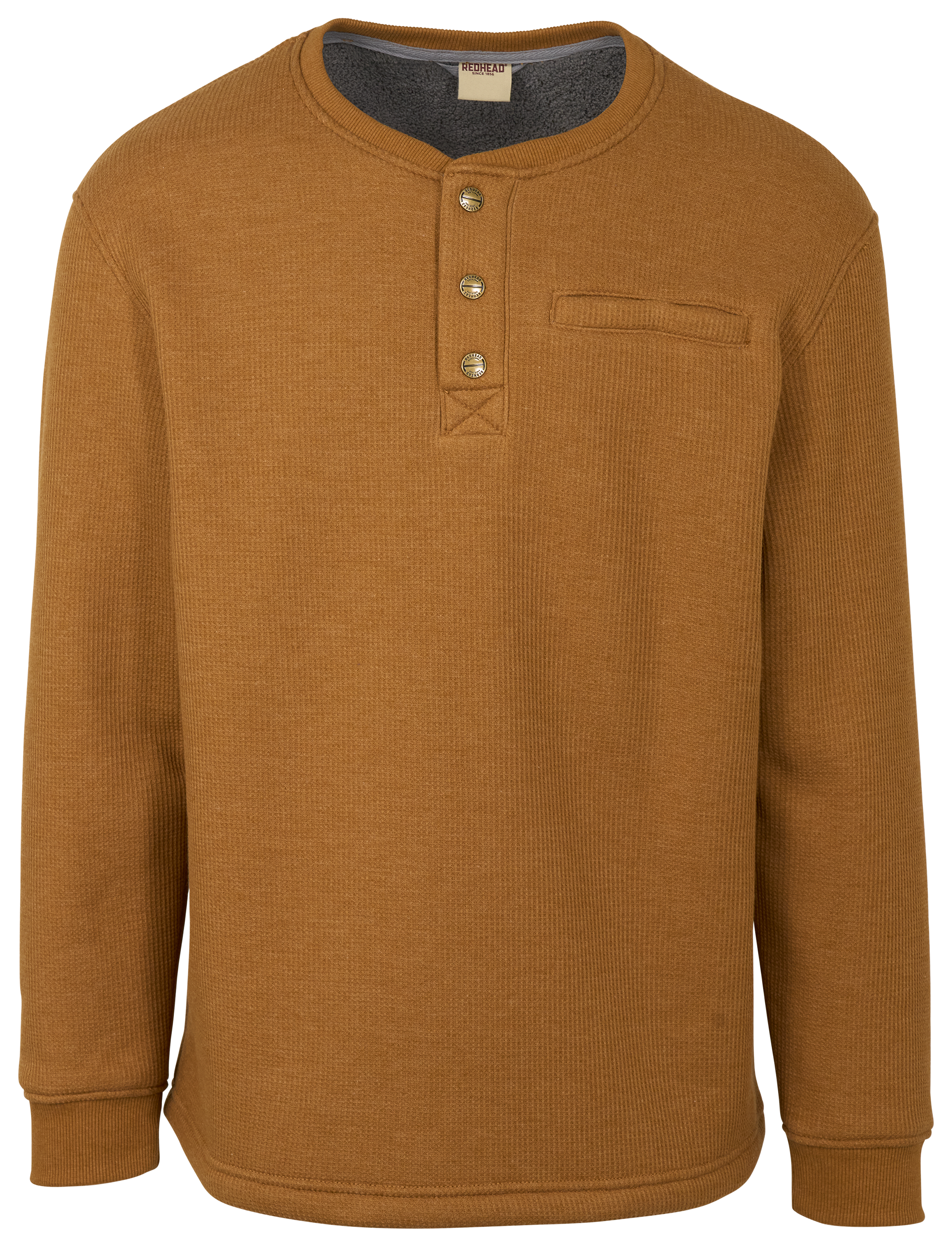 Image of RedHead Pro Series Sherpa-Lined Thermal Long-Sleeve Henley for Men - Bark - M