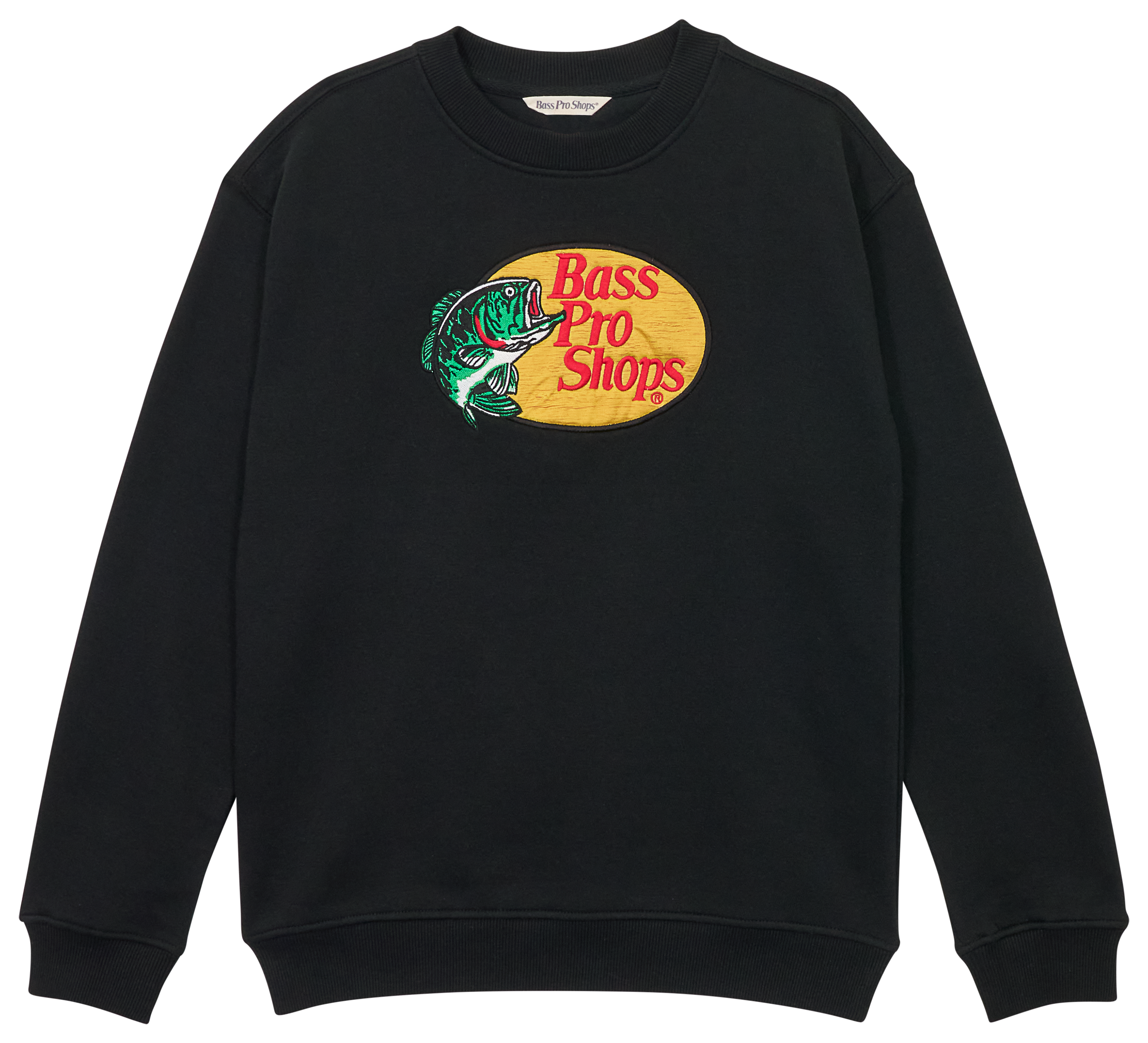 Image of Bass Pro Shops Crew-Neck Sweatshirt for Kids - Black - L