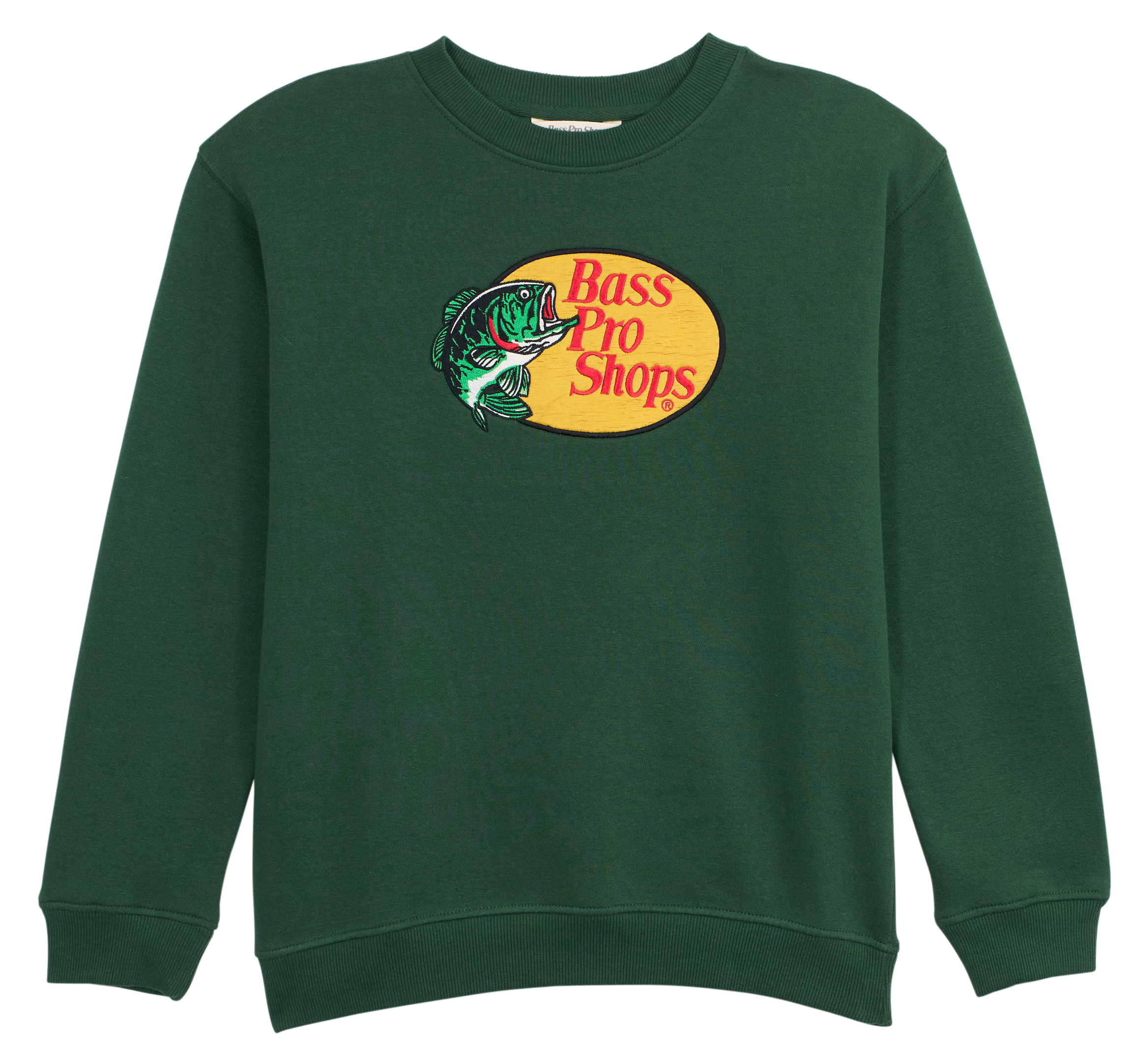 Image of Bass Pro Shops Crew-Neck Sweatshirt for Kids - Pine Needle - M