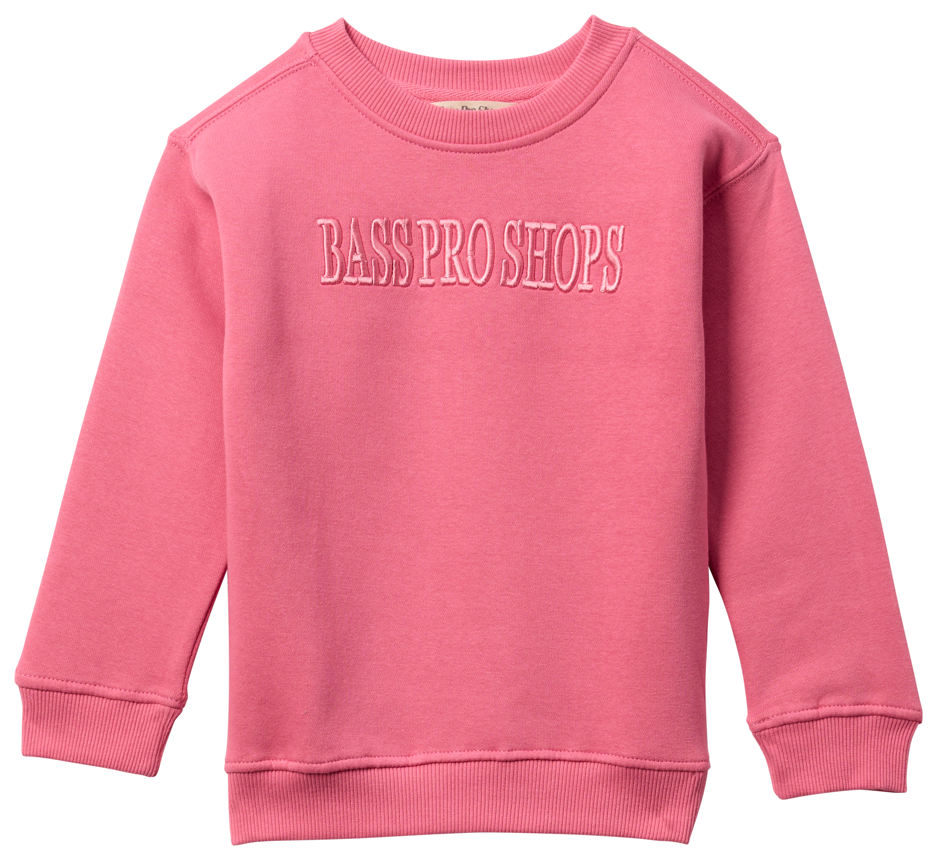Image of Bass Pro Shops Embroidered Crew-Neck Sweatshirt for Toddlers - Rose