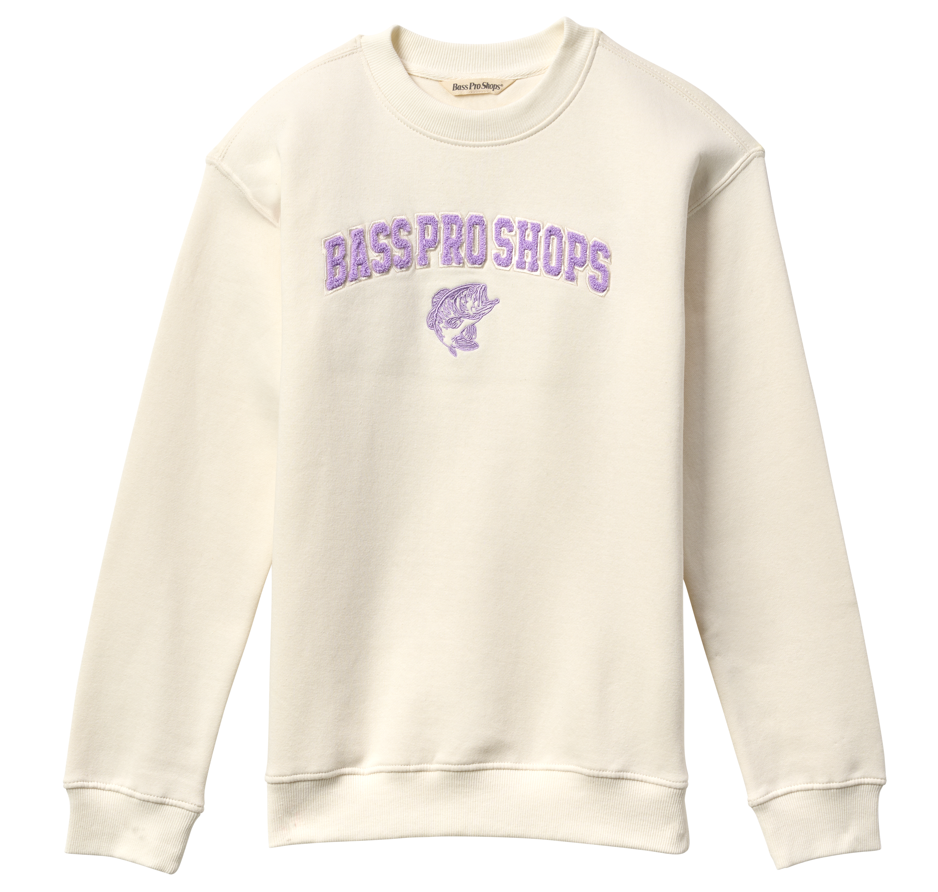 Image of Bass Pro Shops Vintage Crew-Neck Sweatshirt for Kids - Whisper White