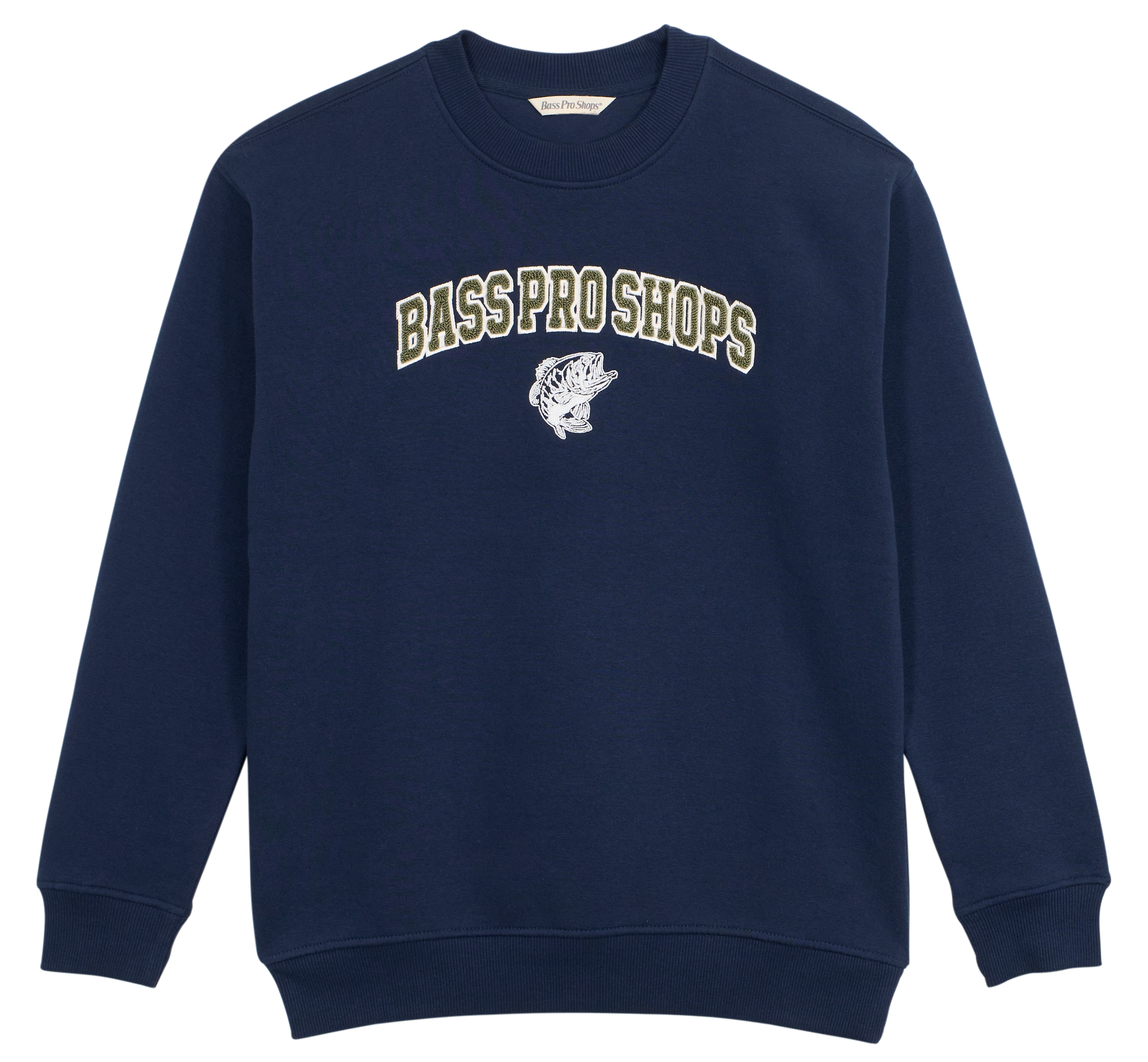 Image of Bass Pro Shops Vintage Crew-Neck Sweatshirt for Kids - Navy