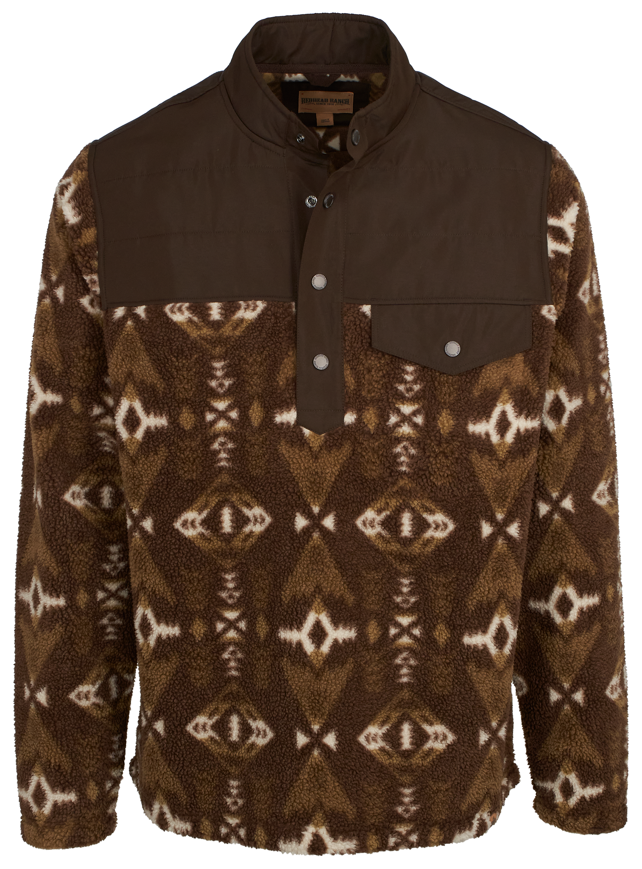 Image of RedHead Ranch Fleece Long-Sleeve Pullover - Dark Earth - L