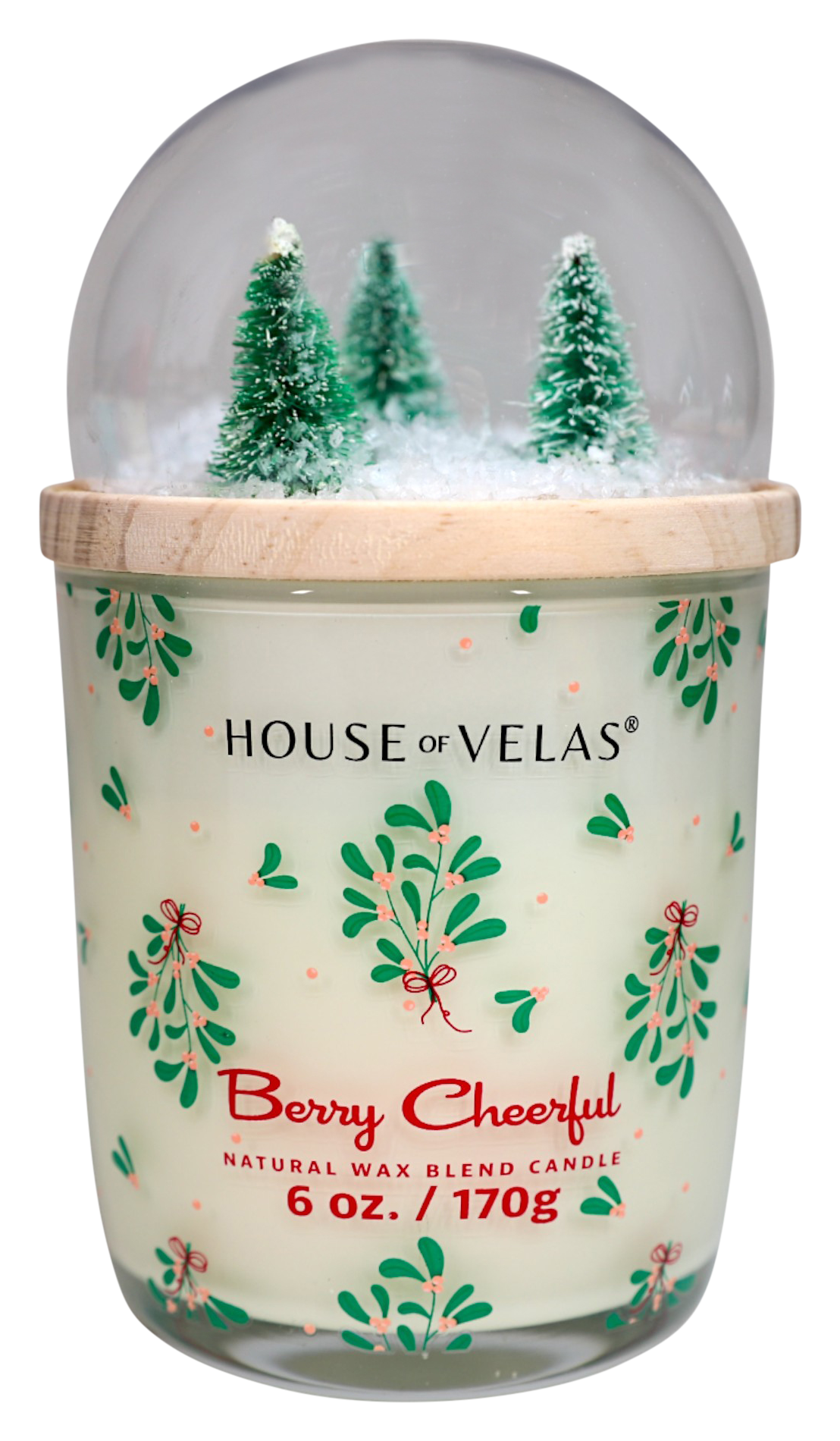 Image of House of Velas Nostalgia Holiday Globe Candle - Berry Cheerful