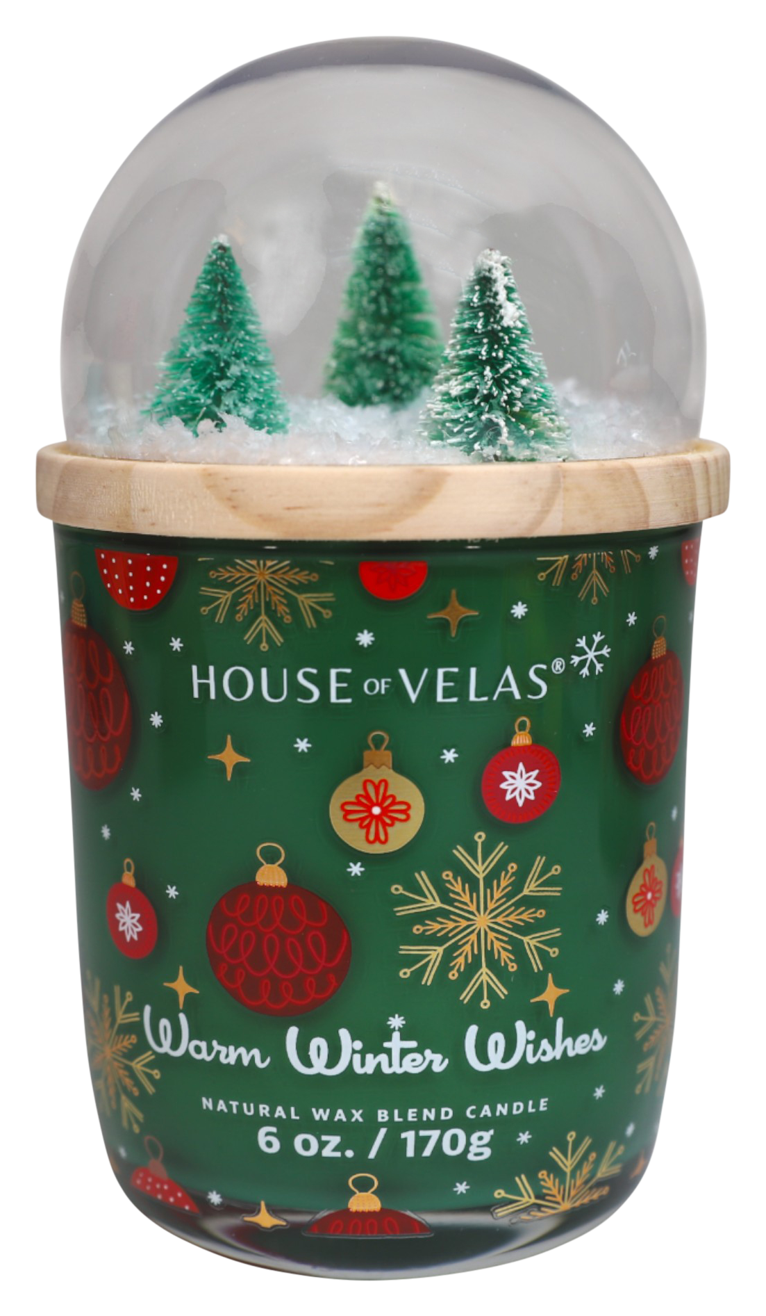 Image of House of Velas Nostalgia Holiday Globe Candle - Warm Winter Wishes