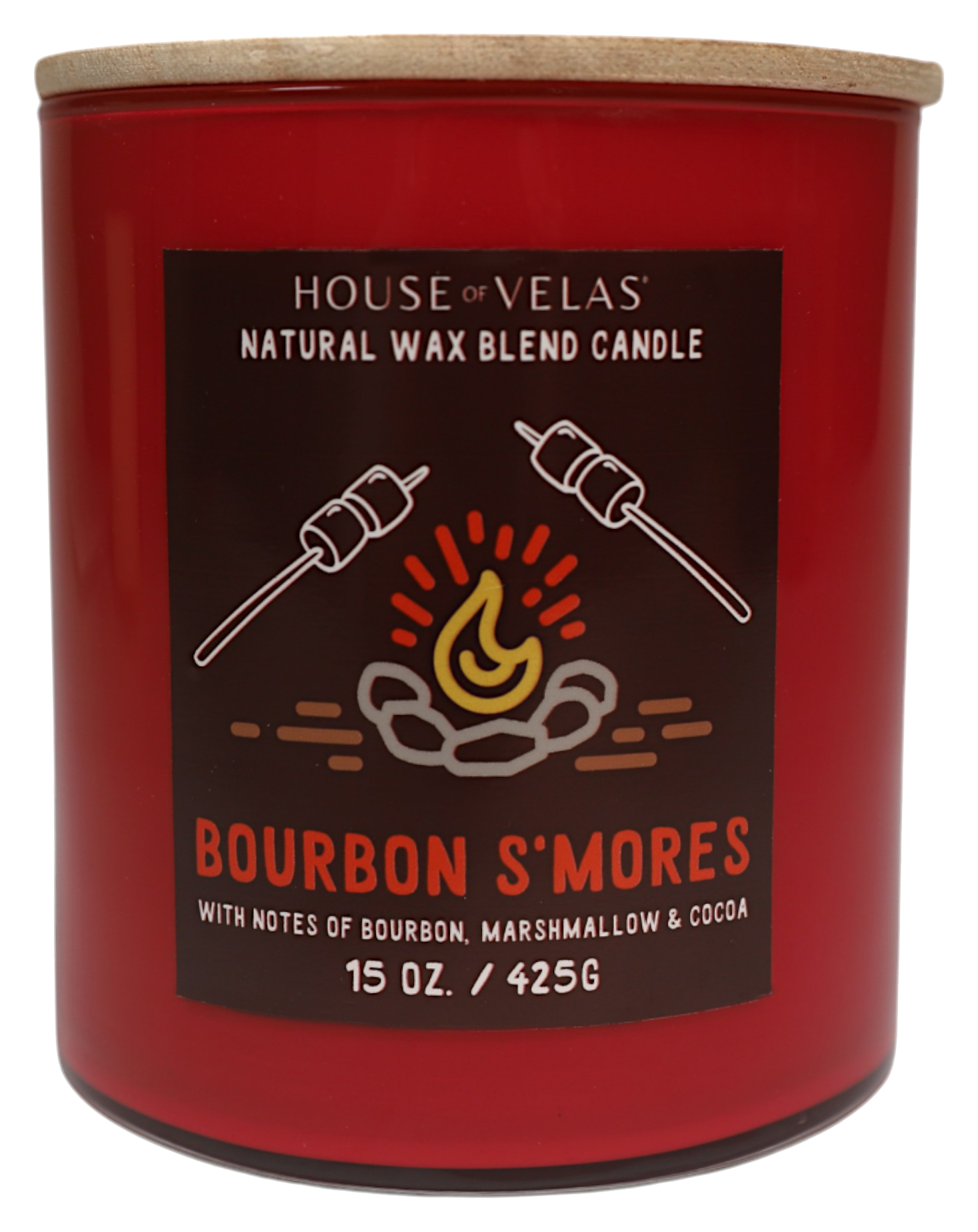 Image of House of Velas 2-Wick Natural Wax Blend Candle - Bourbon S'Mores