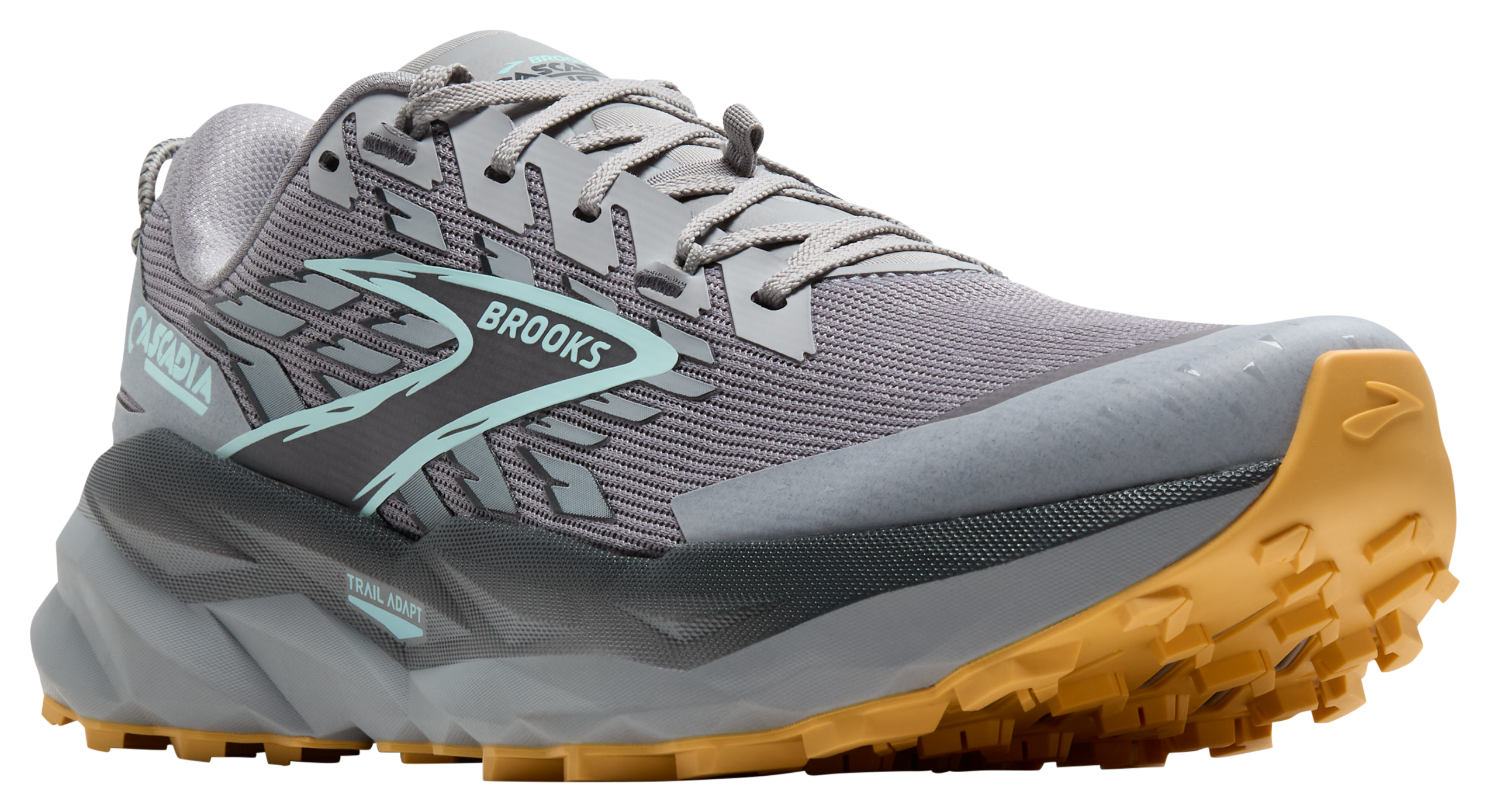 Image of Brooks Cascadia 19 Trail Running Shoes for Men - Alloy/Ebony/Orange - 10M