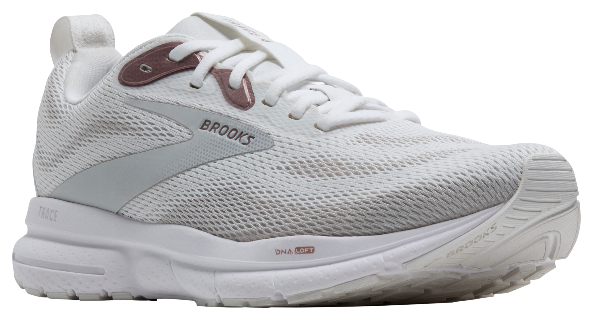 Image of Brooks Trace 4 Running Shoes for Ladies - White/Oyster/Rose