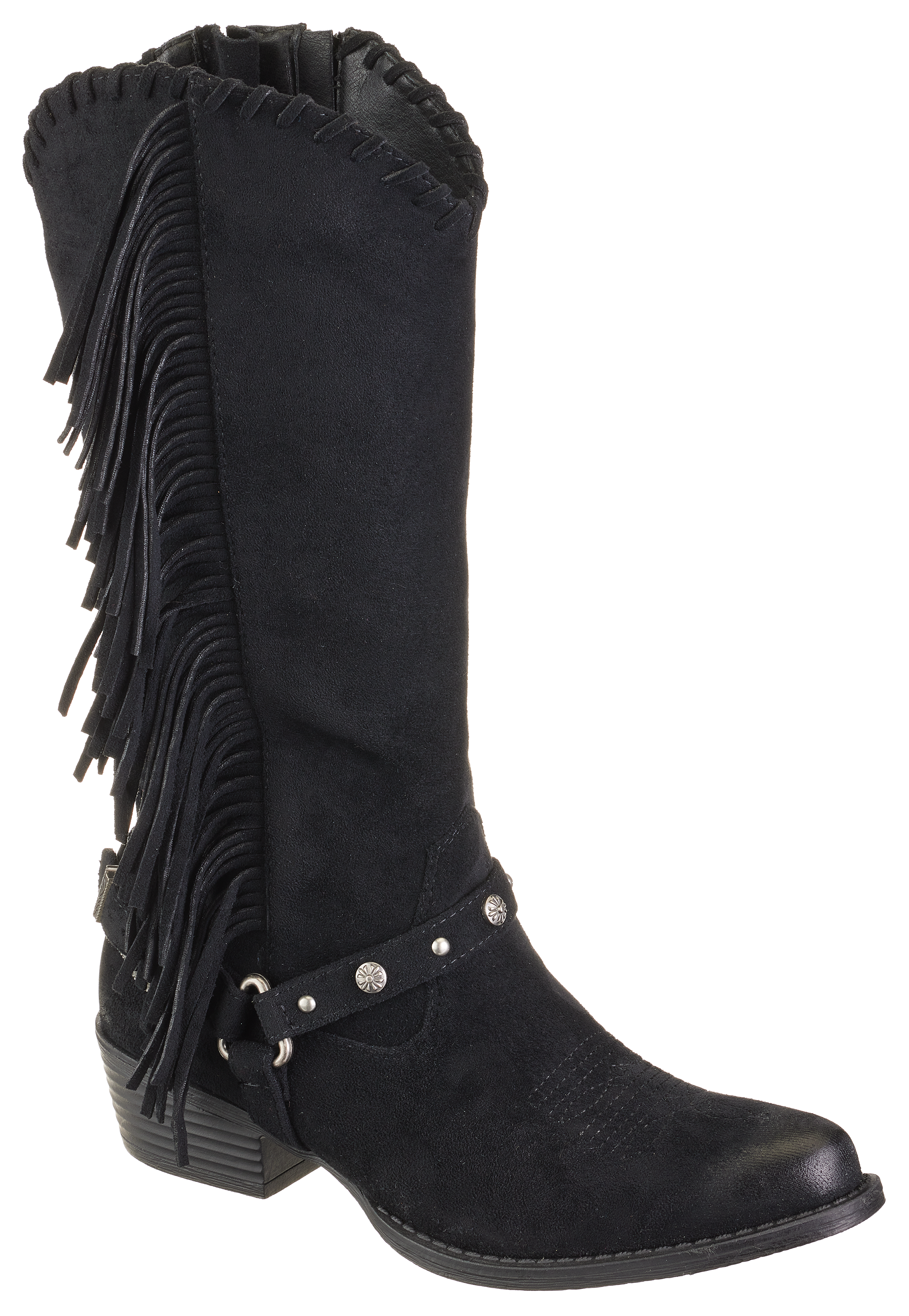 Image of Natural Reflections Baylee Suede Upper Casual Boots - Black - 7M