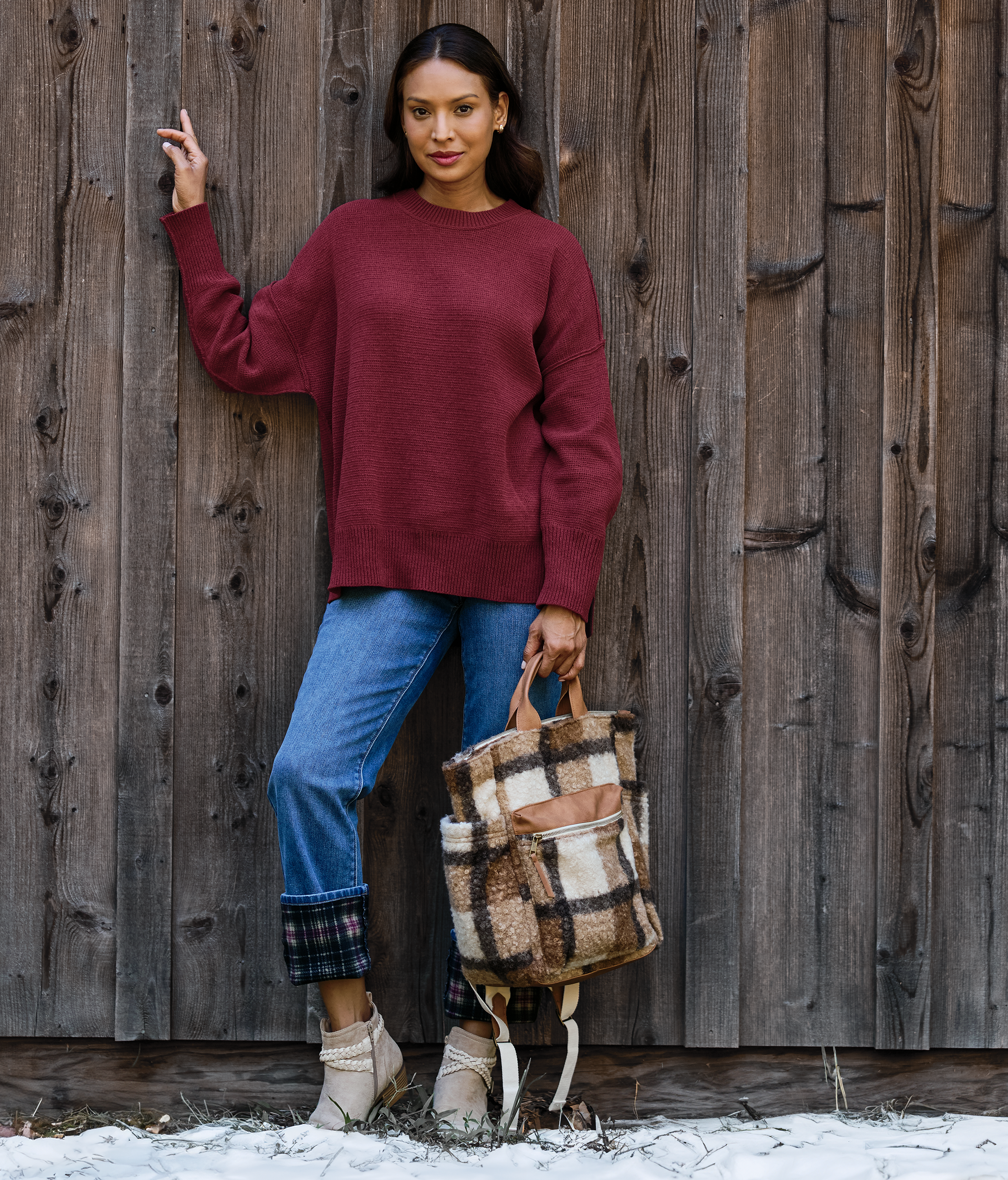NATURAL REFLECTIONS Fleece-Lined Straight Leg Jeans