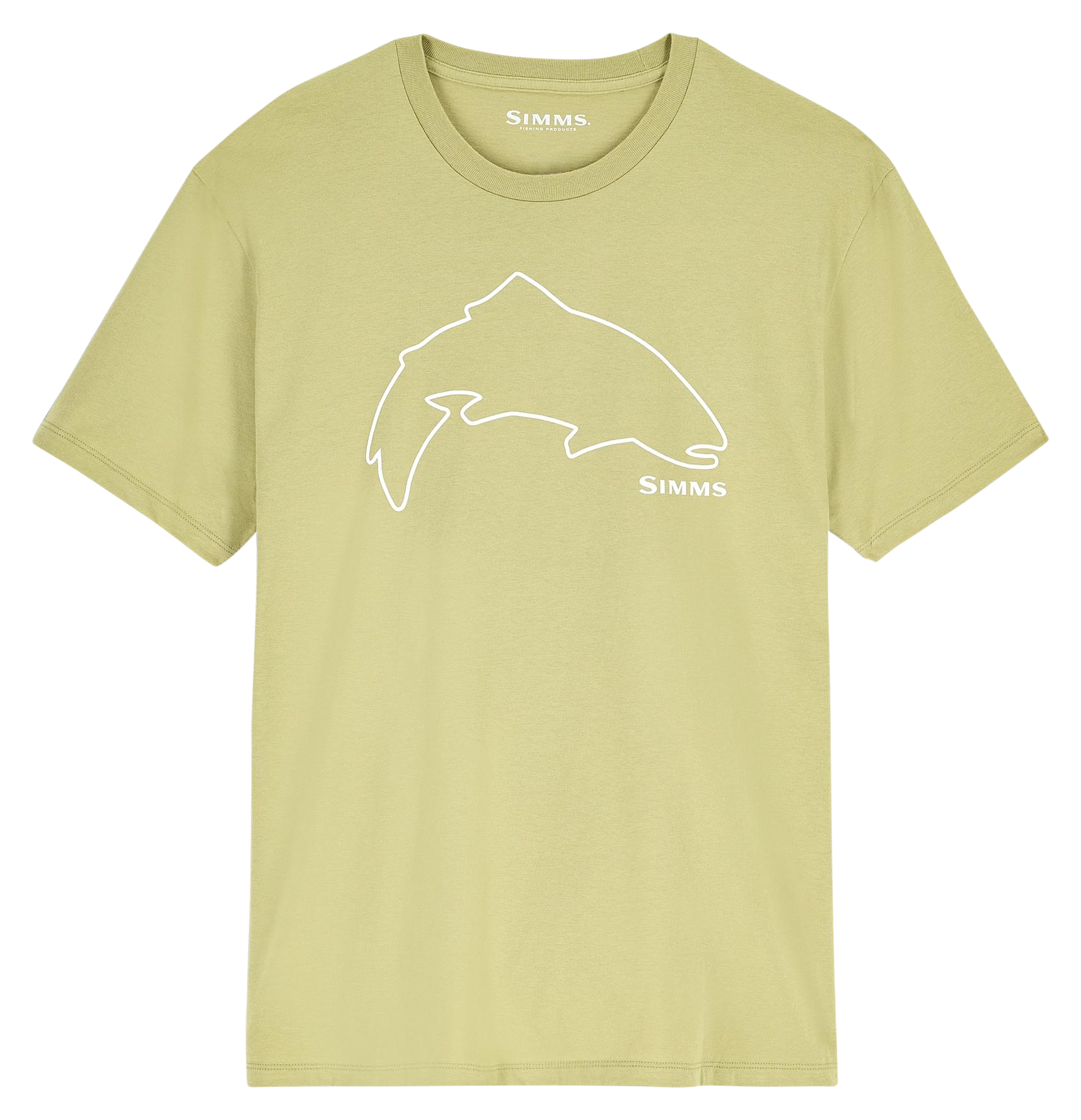 Image of Simms Trout Outline Short-Sleeve T-Shirt for Men - Tent Green - L
