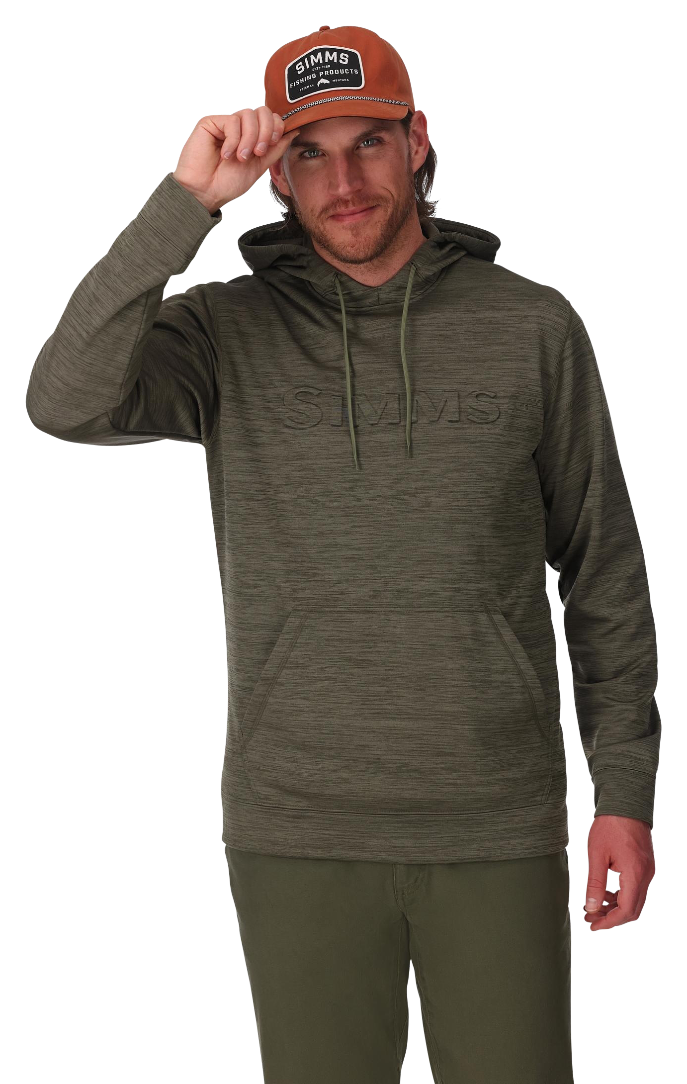 Image of Simms Challenger Long-Sleeve Hoodie for Men for Men - Loden Heather