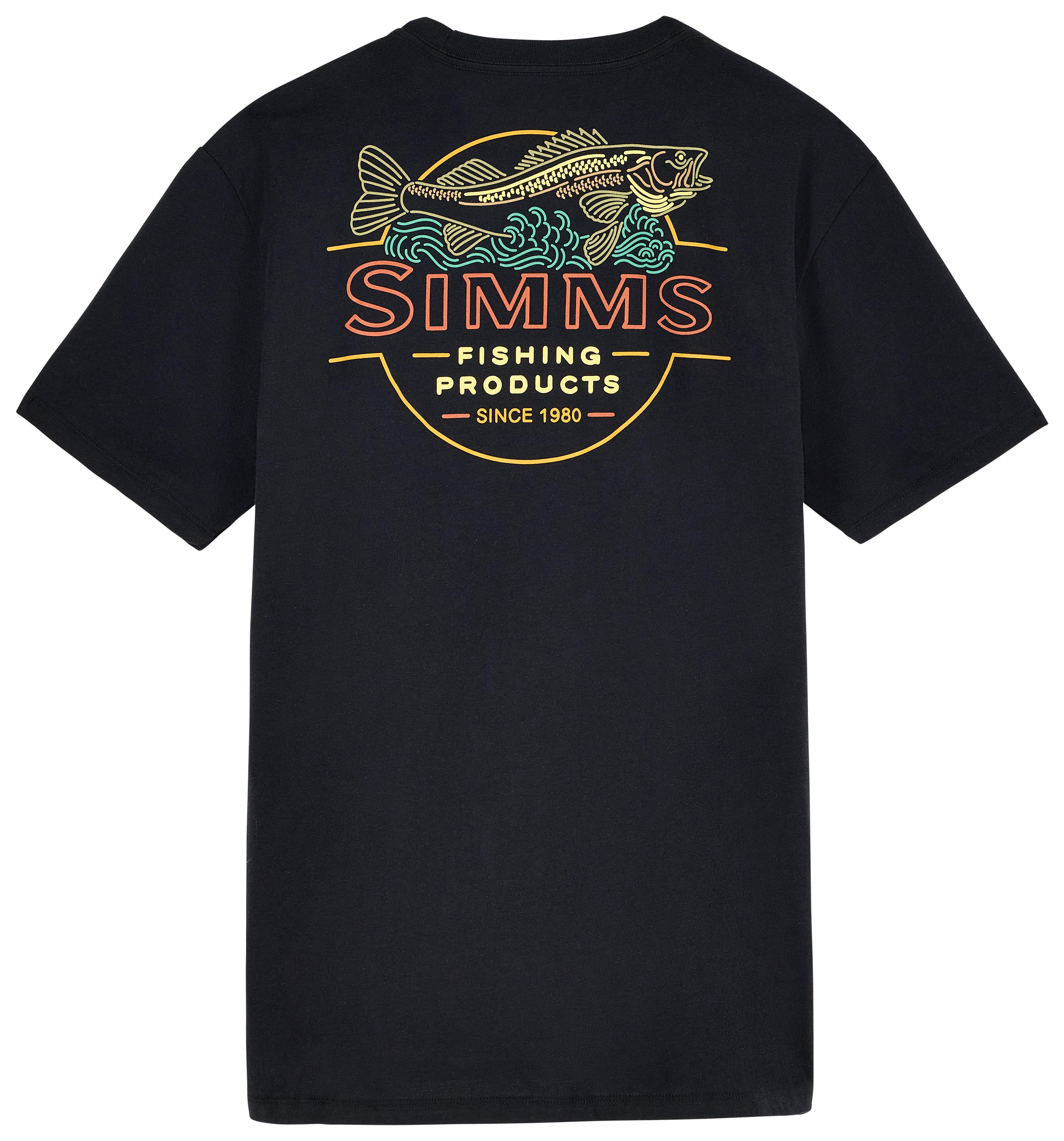 Image of Simms Neon Draft Short-Sleeve T-Shirt for Men - Black - XL