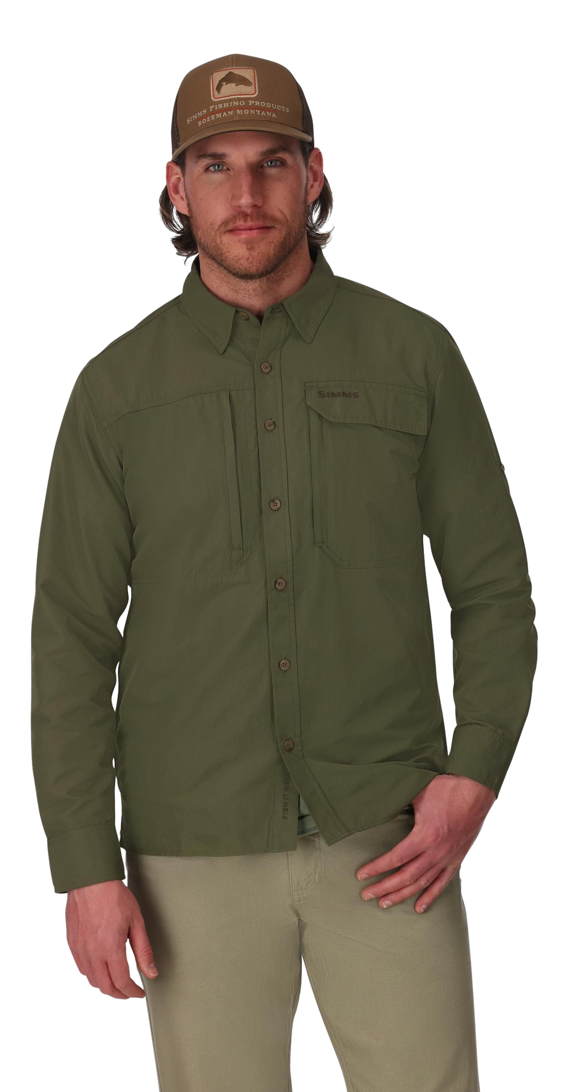Image of Simms Guide Logo Long-Sleeve Shirt for Men